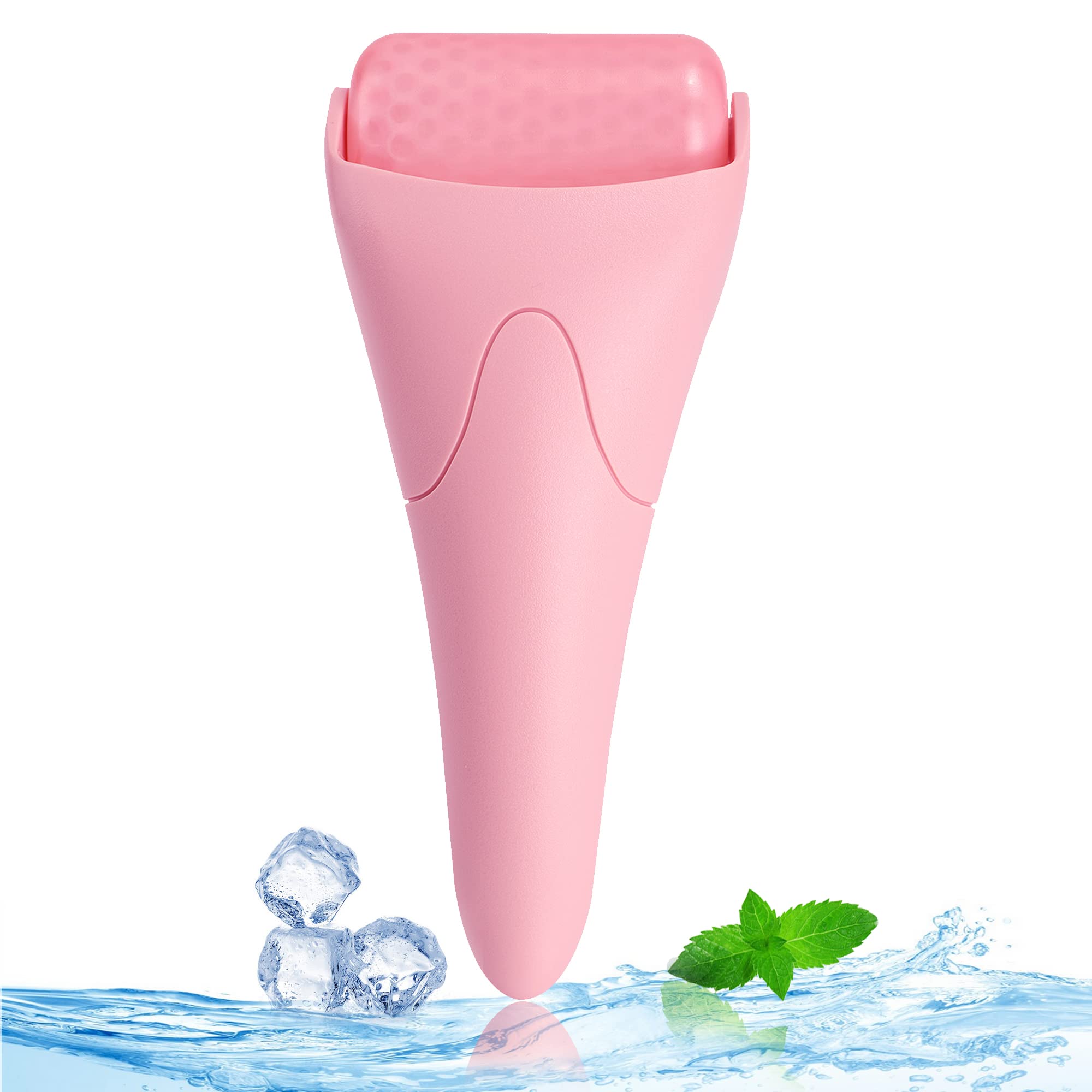 Ice Roller for Face, Eyes and Whole Body Relief, Face Roller Skin Care Tool  for Migraine Relief and Blood Circulation (Pink Handle+Pink Roller Head)