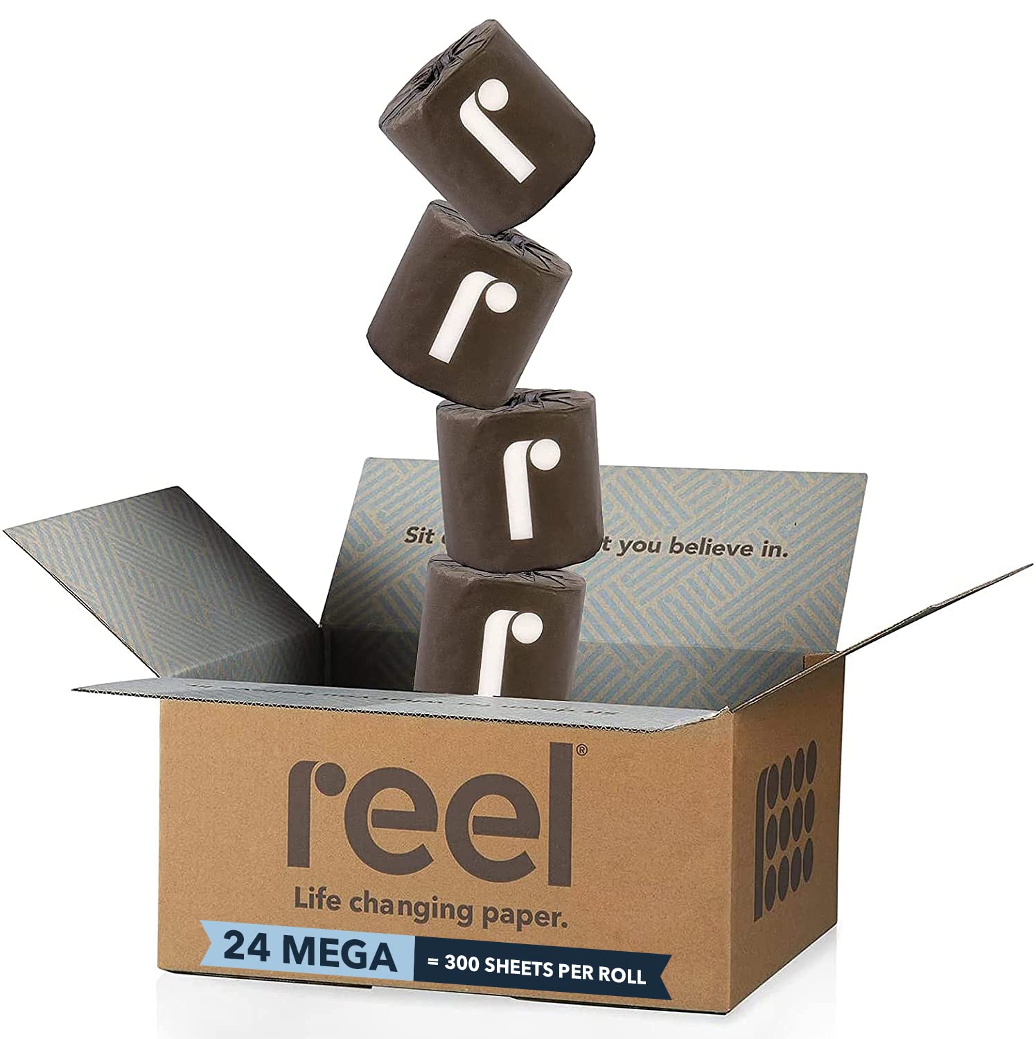 Reel Premium Bamboo Toilet Paper - 24 Rolls of Toilet Paper - 3-Ply Made  From Tree-Free
