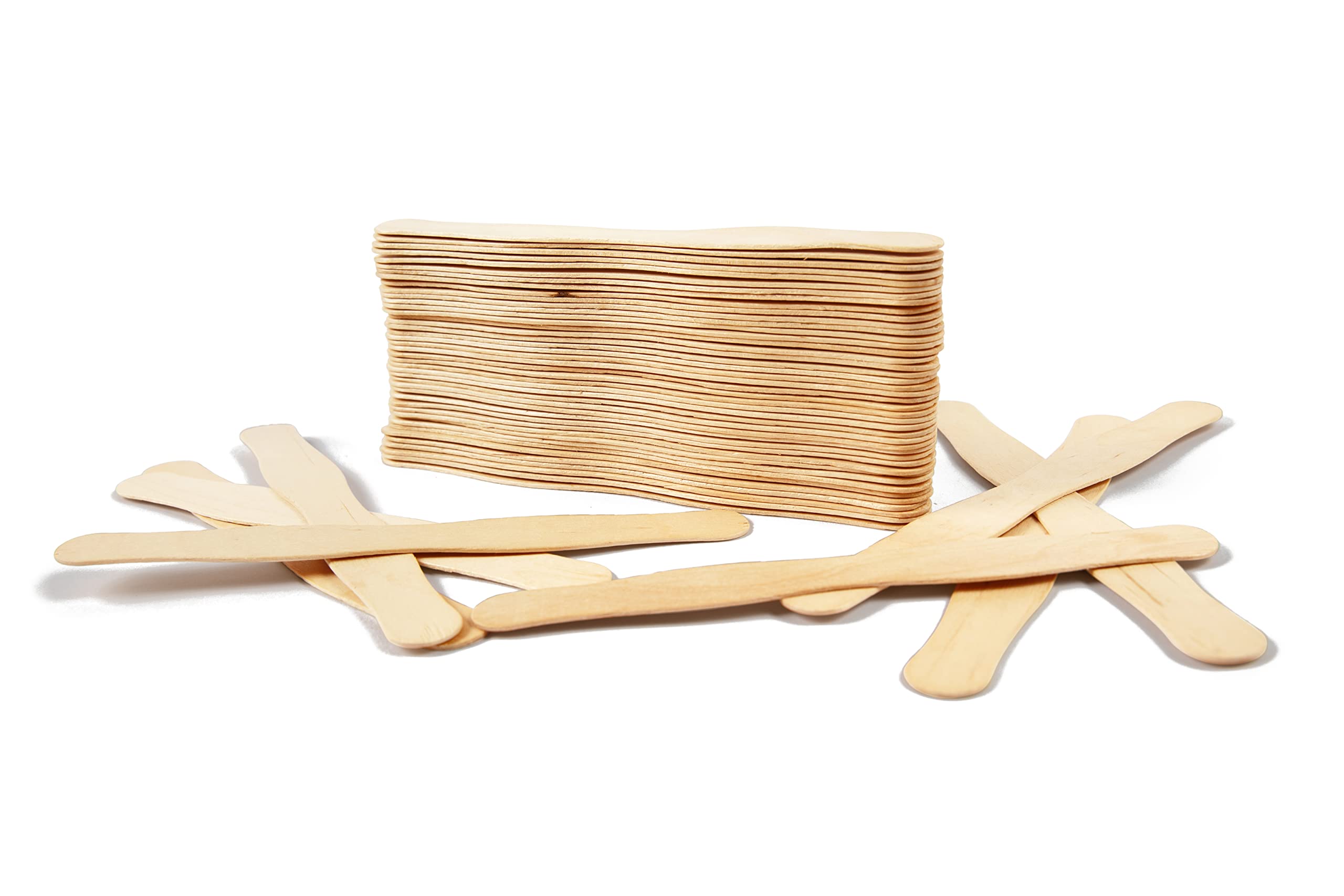 100 Pack, Natural Super Jumbo Wooden Craft Popsicle Sticks 8