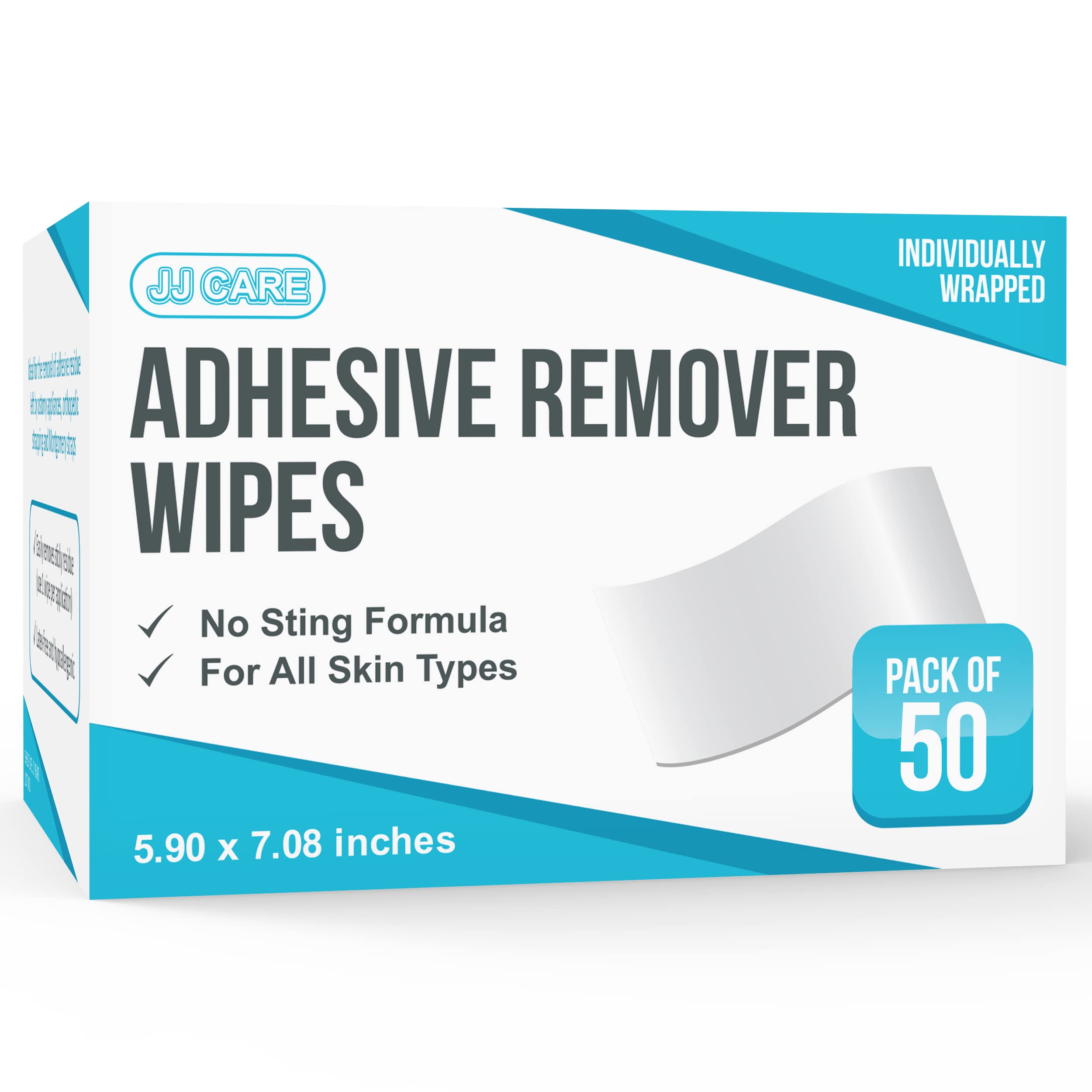 New Sting-Less Adhesive Remover Wipes, Bandage Adhesive Remover for Skin, Medical Adhesive Remover Wipes, Removes Bandages, Medical Tape, & Skin Adhesive  Remover, Stoma Wipes