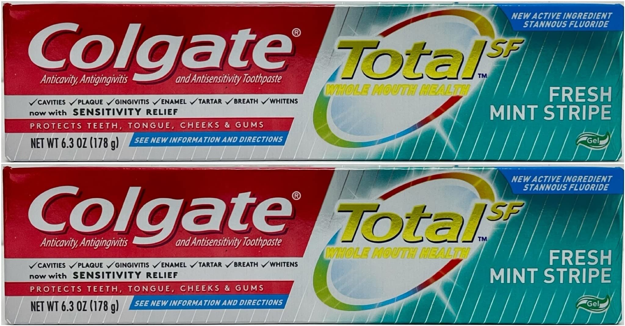 Colgate Total Fresh Mint Stripe Toothpaste, Mint Gel Toothpaste