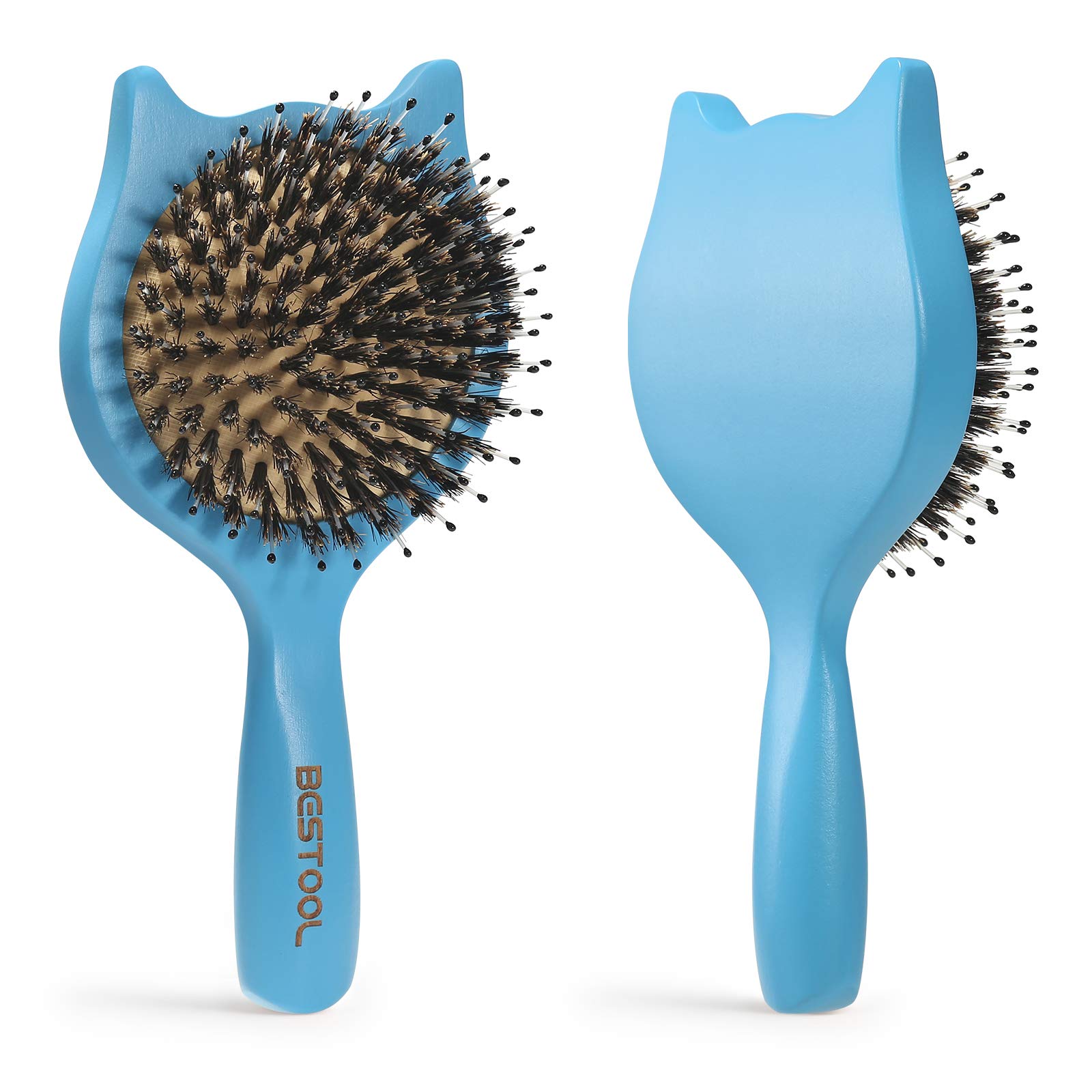 Small Extra Boar Bristle Hairbrush - Blue
