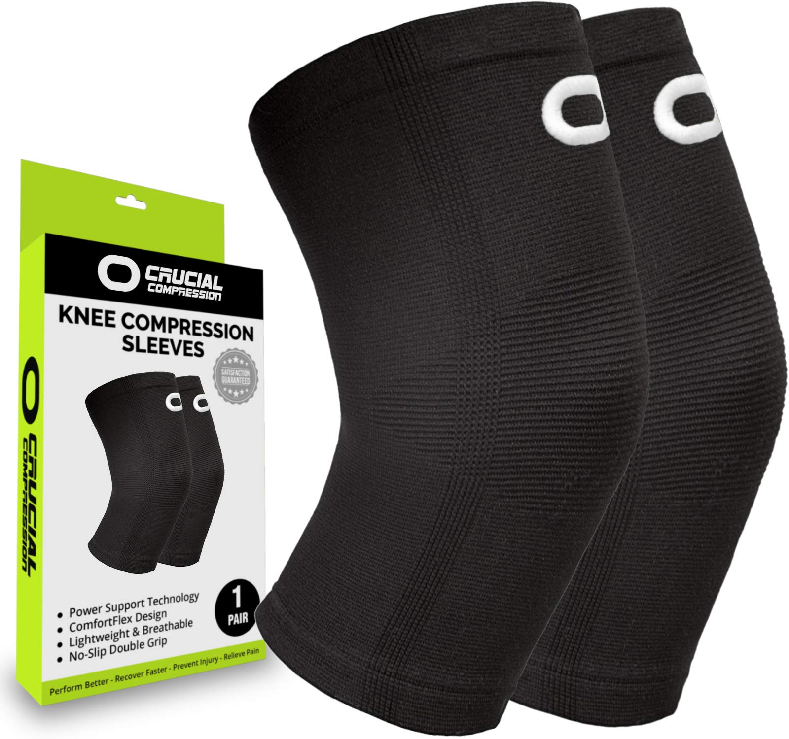 Crucial Compression Knee Sleeve (1 Pair) - Best Knee Braces for
