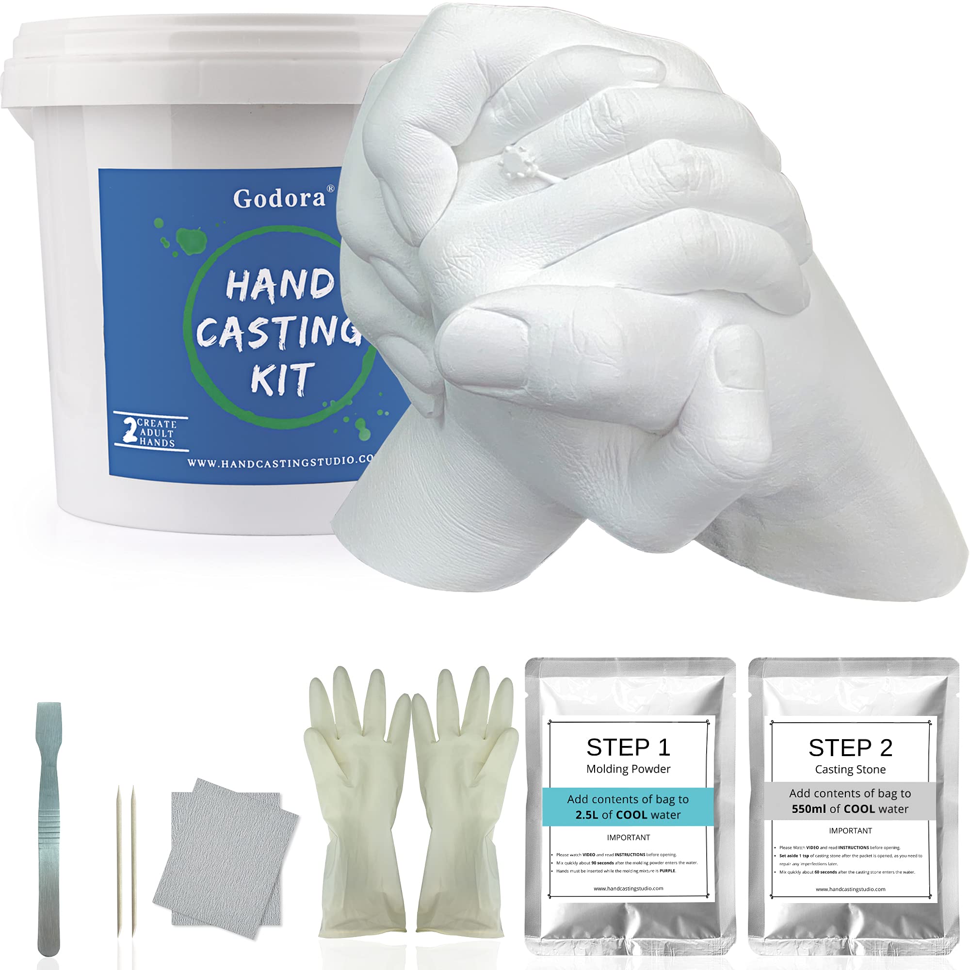 Hand Casting Kit Couples & Keepsake Hand Mold kit Couples for Holiday  Activities Molding Kits for Adults Child Wedding Friends Plaster Hand Mold  Casting Kit by Godora Hand Casting Kit - Couples