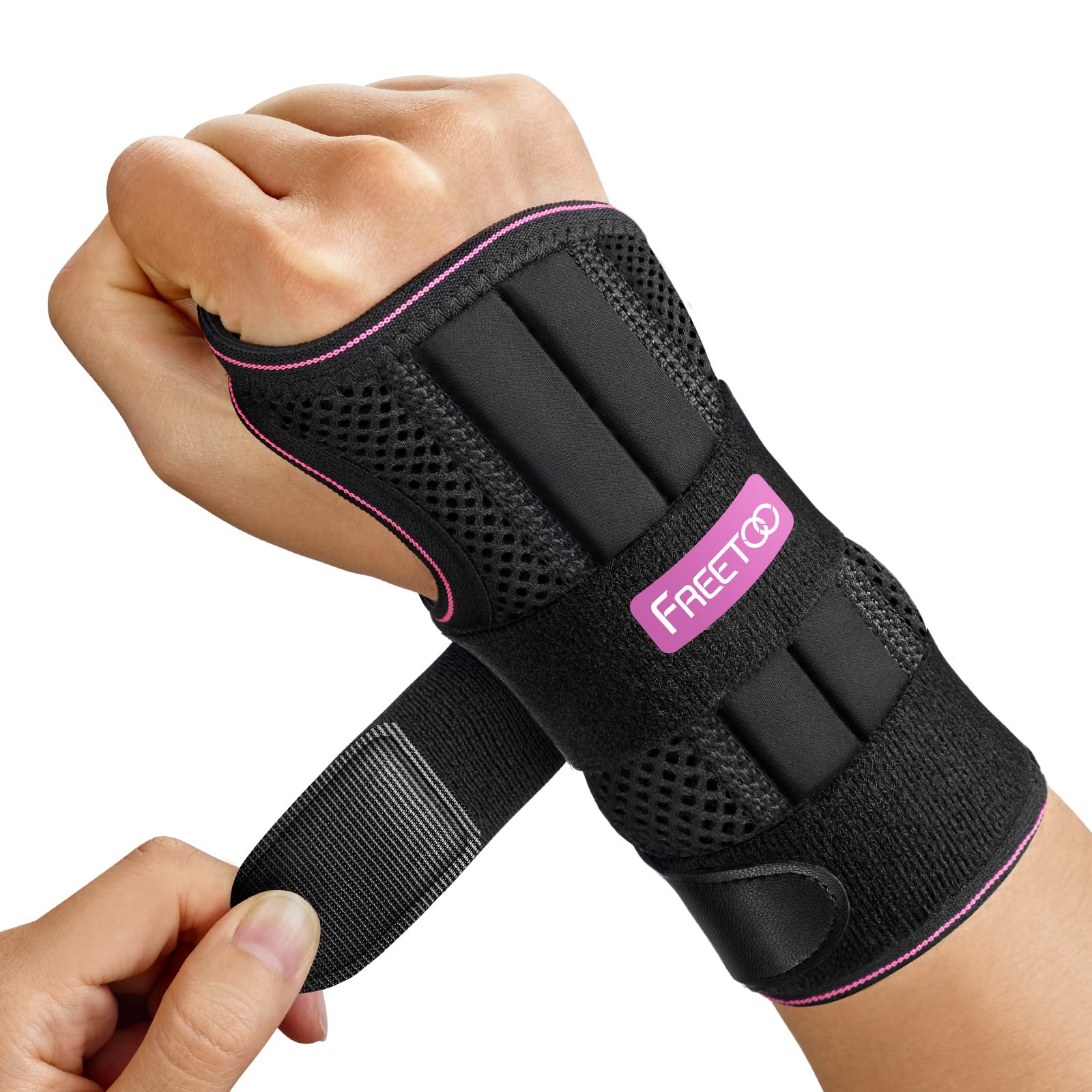 HYCOPROT Wrist Brace Night Wrist Sleep Support Splint Compression Sleeve  Adjustable Straps for Wrist – Frog Running