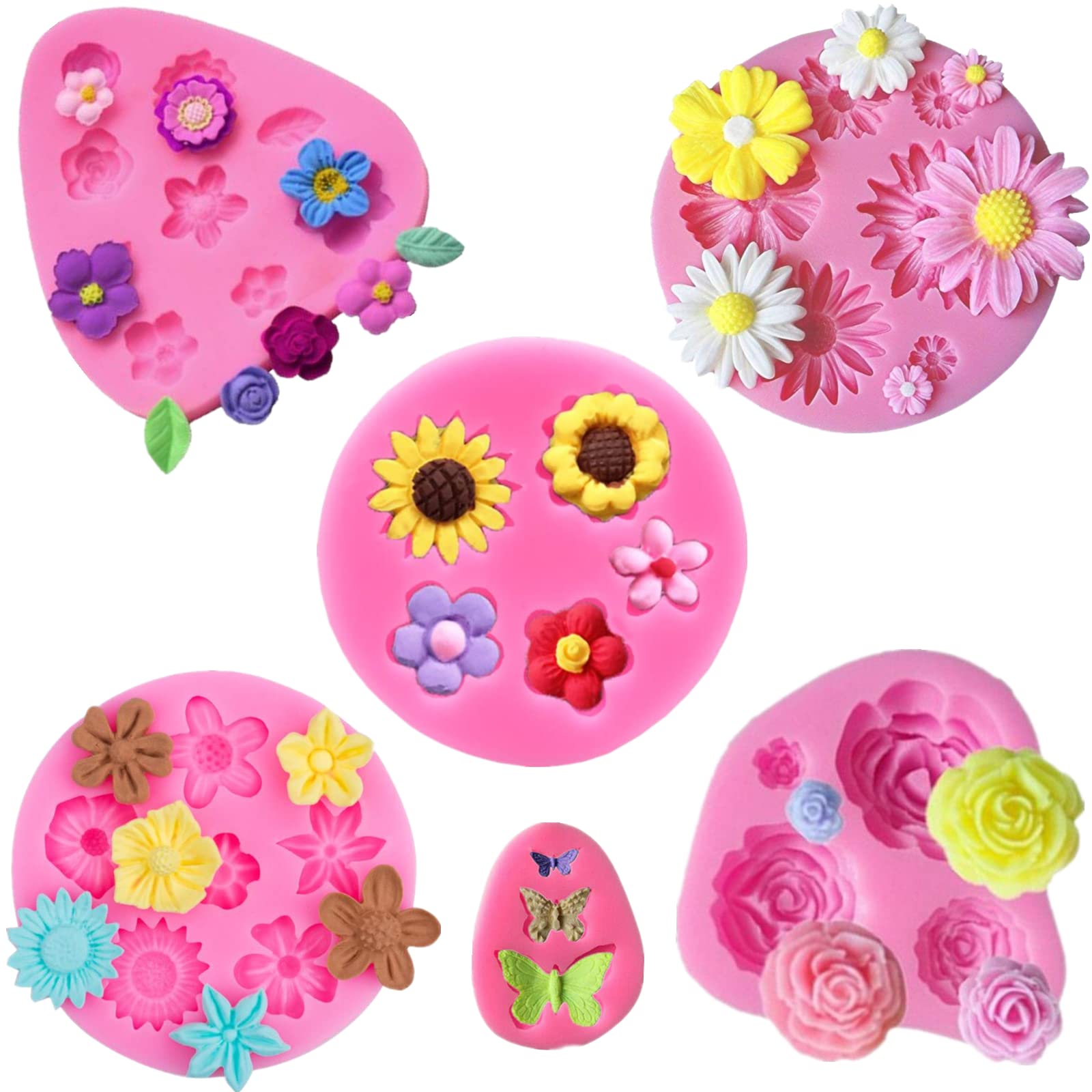 Flower Silicone Mold 10cm Rose 3D Nature for Polymer Clay Fimo