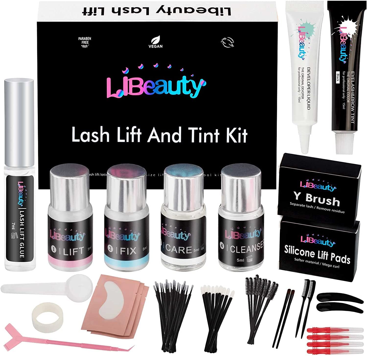 Libeauty Eyelash Lift and Color Kit Brow Lamination Kit with Black Color  Semi-Permanent Eyebrow Lasts