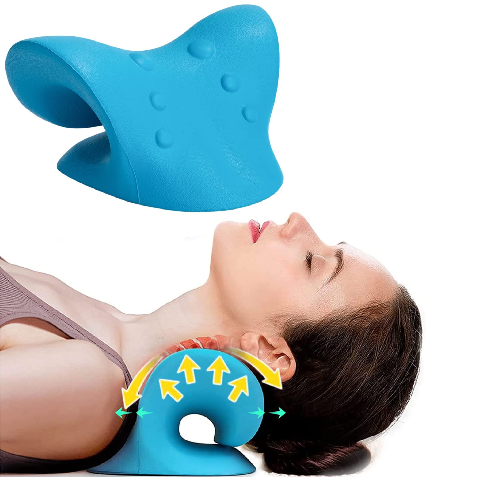 Cervical Neck Traction Massage Device, Silicone Massage Ball Trigger Point  Therapy Tension Headache Relaxer Back Neck Relax Massager, Cervical Tractio