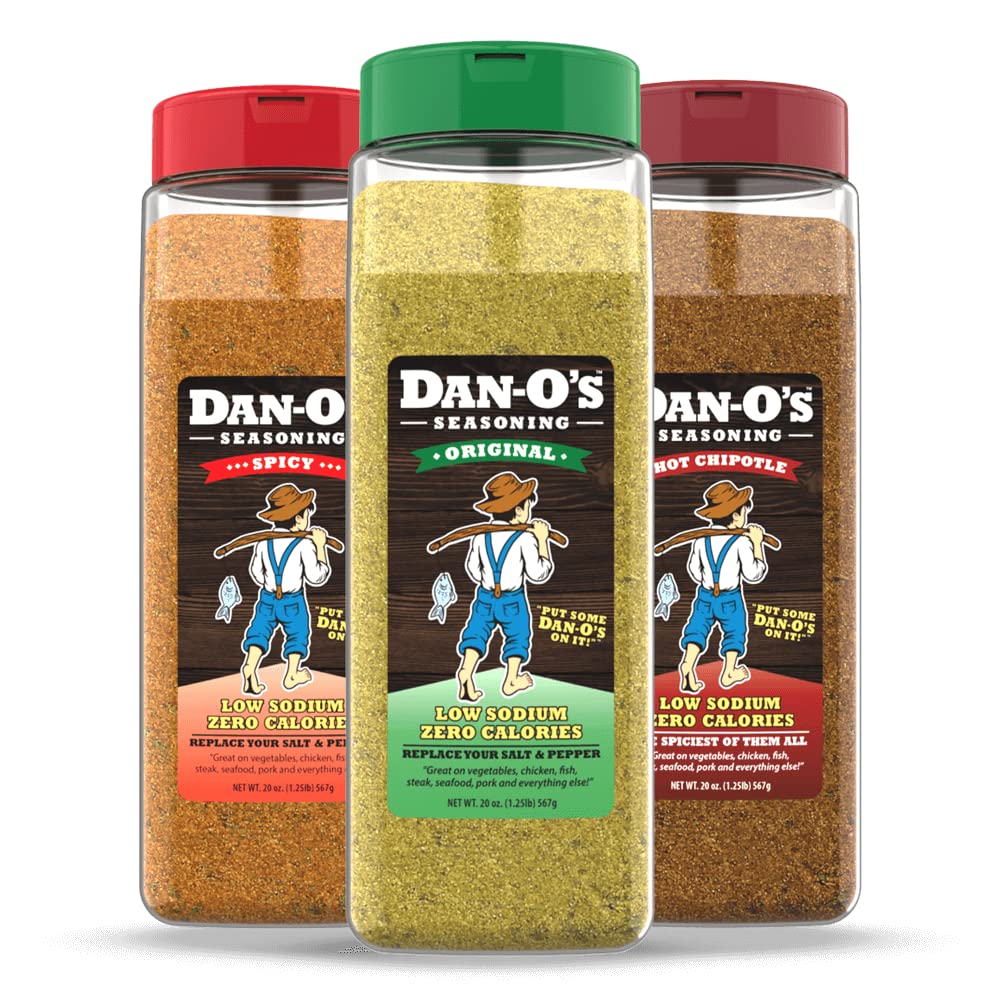 Dan-O's Seasoning 3 Count Bundle - Original, Hot Chipotle & Spicy Flavors, All Natural, Sugar Free, Keto, All Purpose Seasonings, Vegetable  Seasoning, Meat Seasoning, Low Sodium Seasoning, Cooking Spices