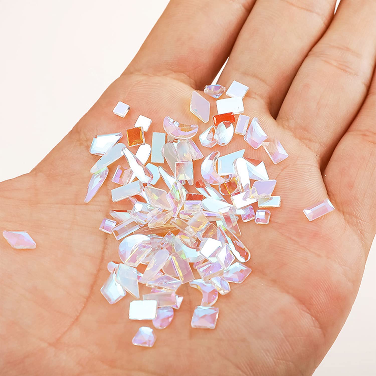 White Aurora Transparent - Glass Flatback Rhinestones – Luxie Gems