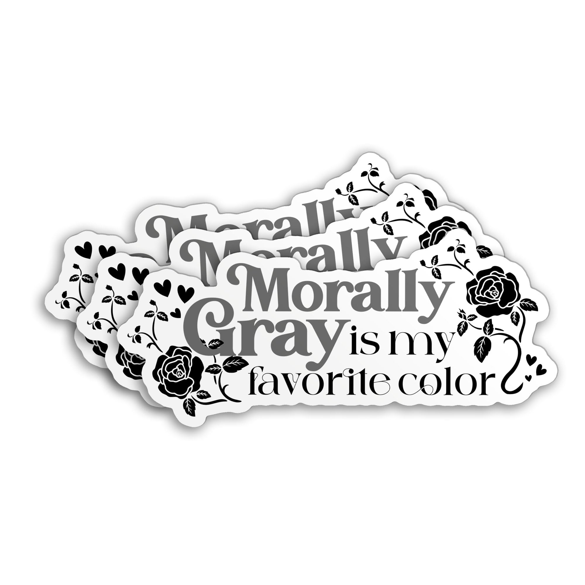 3Pcs) Morally Gray is My Favorite Color Sticker Bookish Sticker Kindle  Morally Grey Romance Book 2 Waterproof Die-Cut Vinyl Sticker for Laptop  Water Bottle Kindle Sticker Decal Stuff Gifts 2 Inches