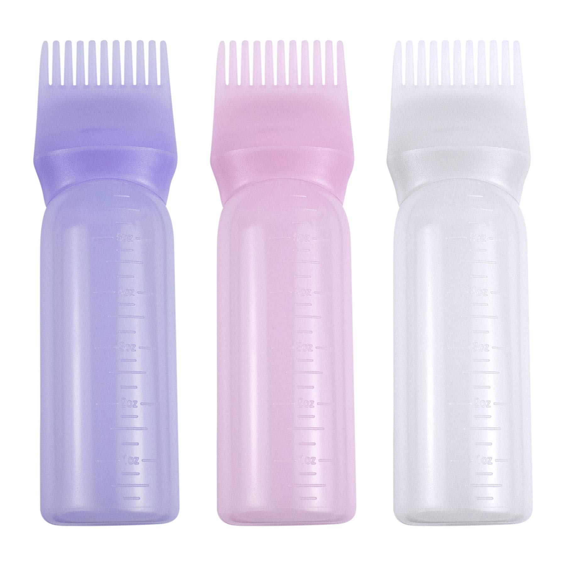 Root Comb Applicator Bottle/Hair Dye Bottle Brush/Hair Oil Applicator  Squeeze Bottle for Salon, White 