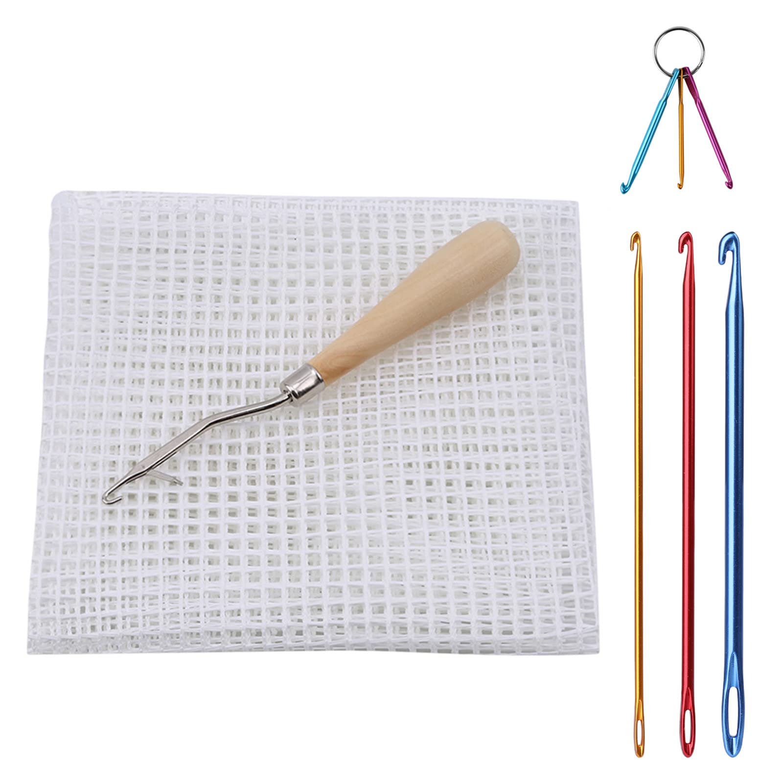 Bent Latch Hook Tool Rug-making Kit With Rug Crochet Needle Hair