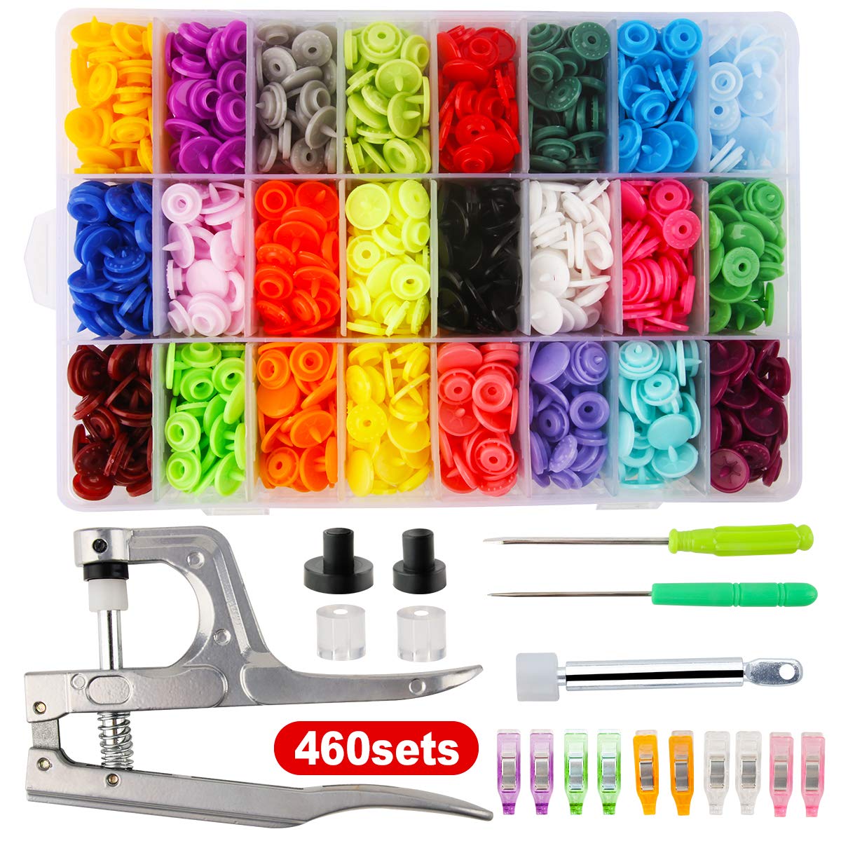 Snap Fasteners Kit, 120 Pcs Stainless Steel Marine Screws Snaps Button  Setting Machine, Heavy Duty Replacement Snap Buttons, Snap Fastener Setter  Tool Repair Kit for Leather, Boat Canvas Cover, Cloth