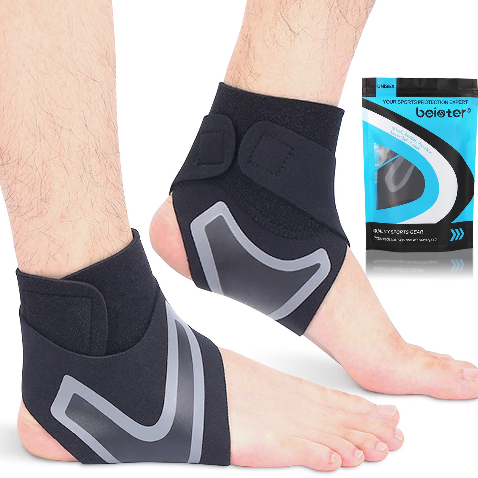 ComfiLife Ankle Brace for Men & Women ââ‚¬â€œ Adjustable Compression Ankle  Support Wrap ââ‚¬â€œ Perfect Ankle Sleeve for Plantar Fasciitis Achilles