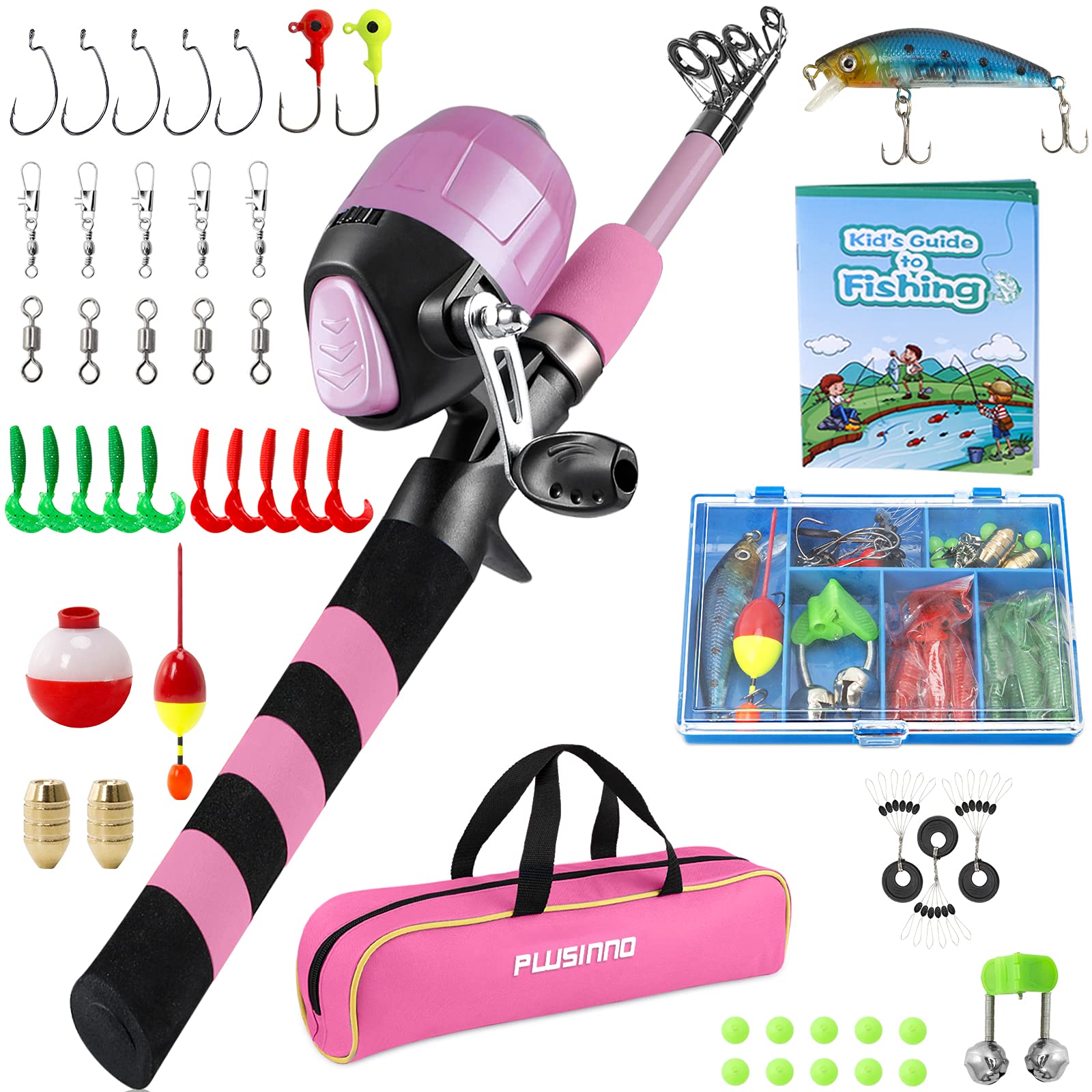 Gonex Kids Fishing Pole, Portable Telescopic Fishing Rod and Reel Combos  Full Fish Tackle Kit with Fishing Line, Fishing Gears for Boys, Girls,  Beginner or Youth 