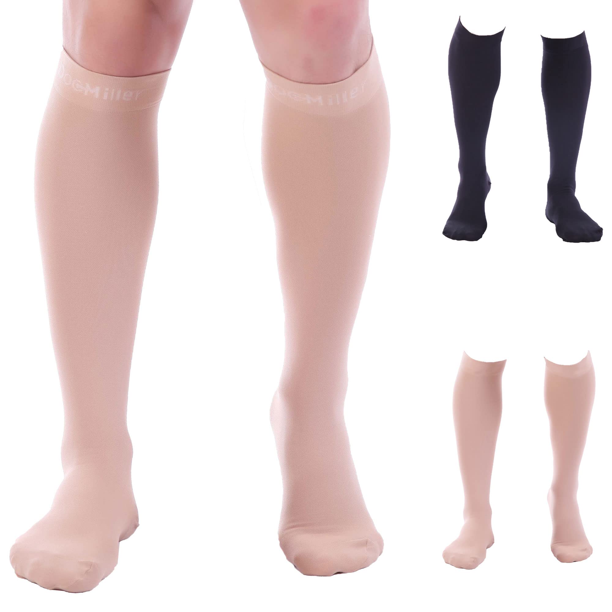 Doc Miller Thigh High Calf Compression Hose 20-30 mmHg Stockings