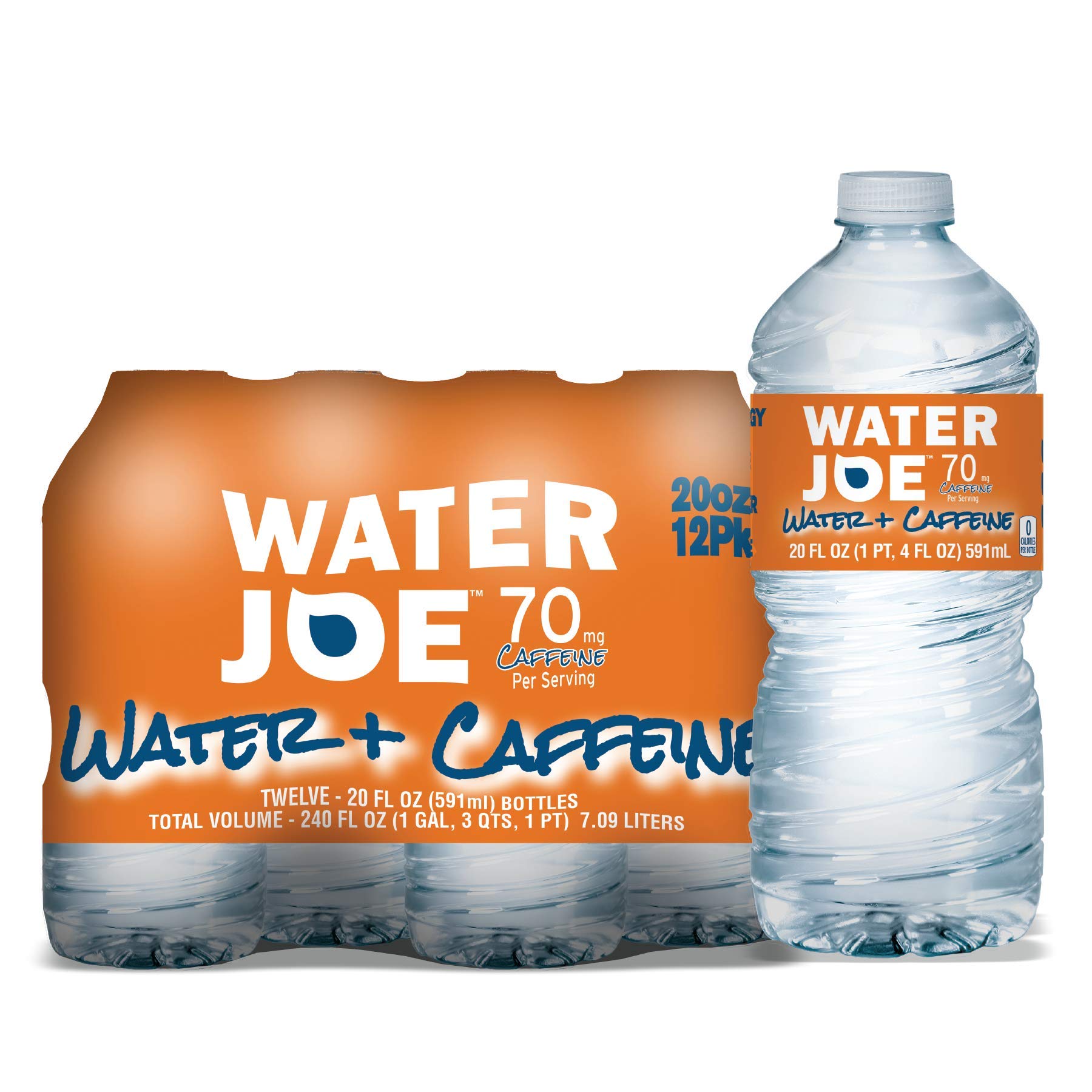 Water Joe Caffeinated Water (12 Pack), 20 Oz Bottles with 70mg of ...