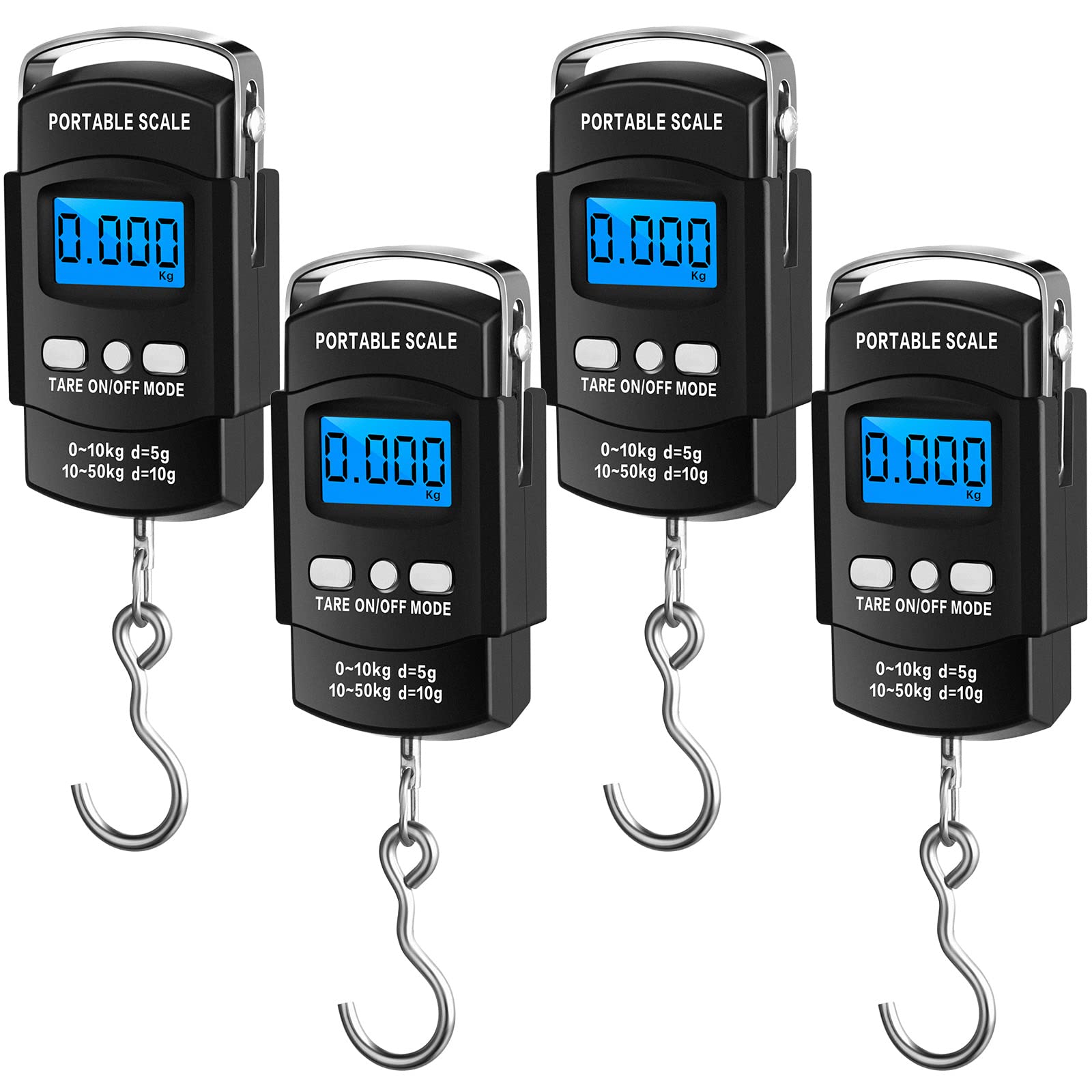 4 Pcs Digital Fish Scale 110lb/ 50kg Weight Capacity Electronic