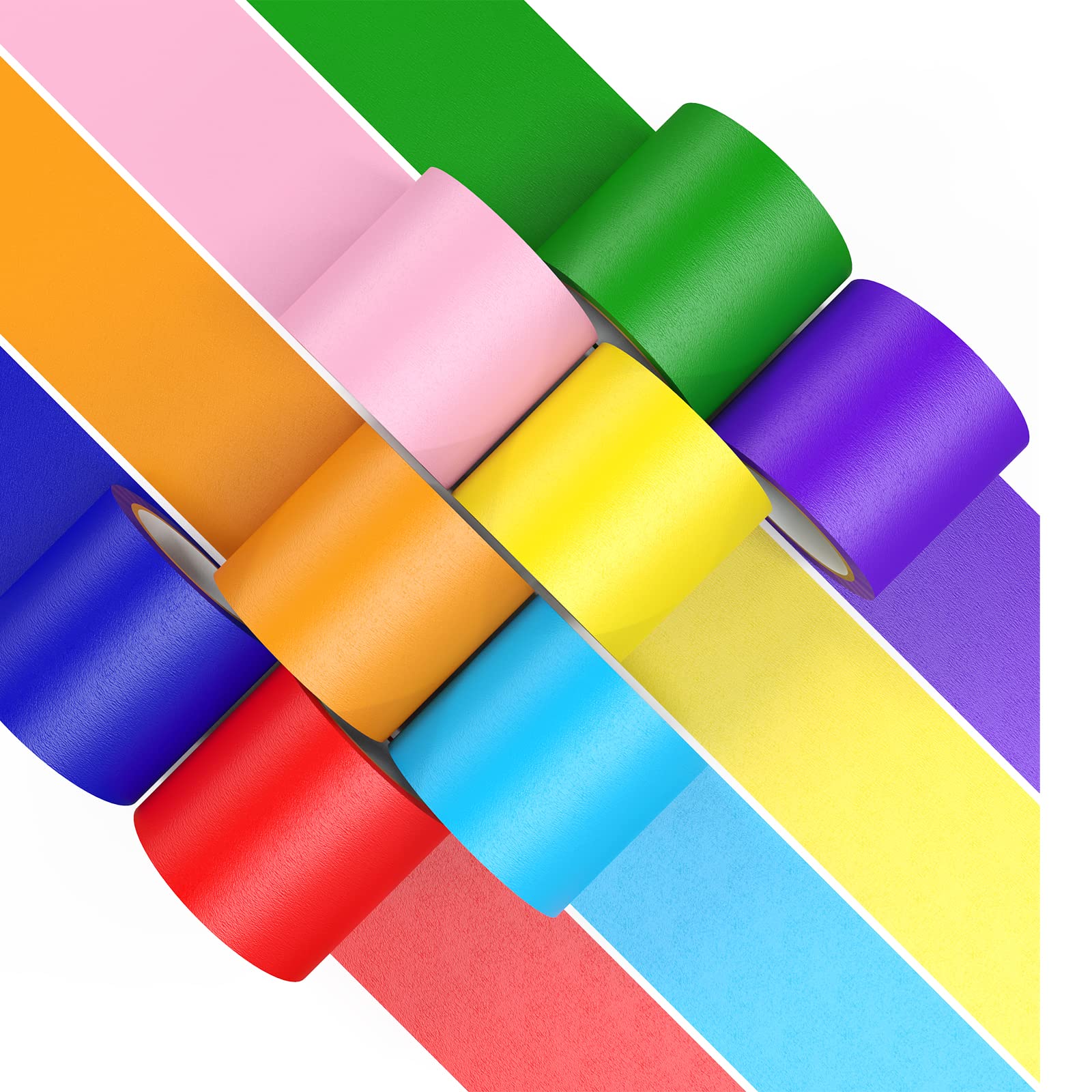 8 Rolls Colored Masking Tape Rainbow Colors Painters Tape Colorful Craft  Art Paper Tape For Arts Crafts Diy Decorative 8 Colors