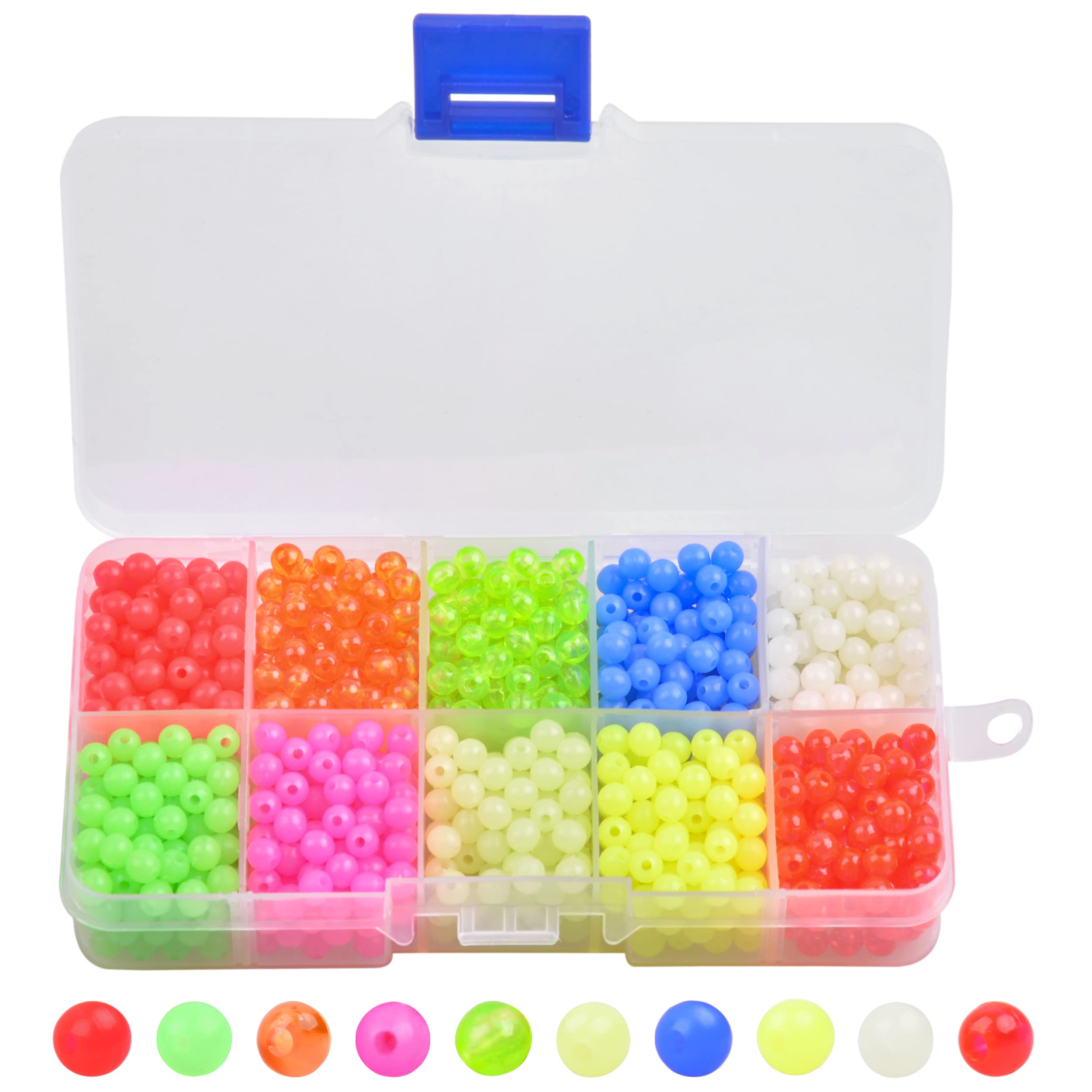 OROOTL Fishing Beads Assorted Kit - 1000pcs 5mm Round Float Glow