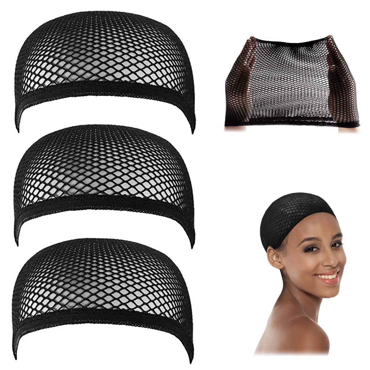 Donna Collection Wig Cap Liner, Cool Mesh, Black