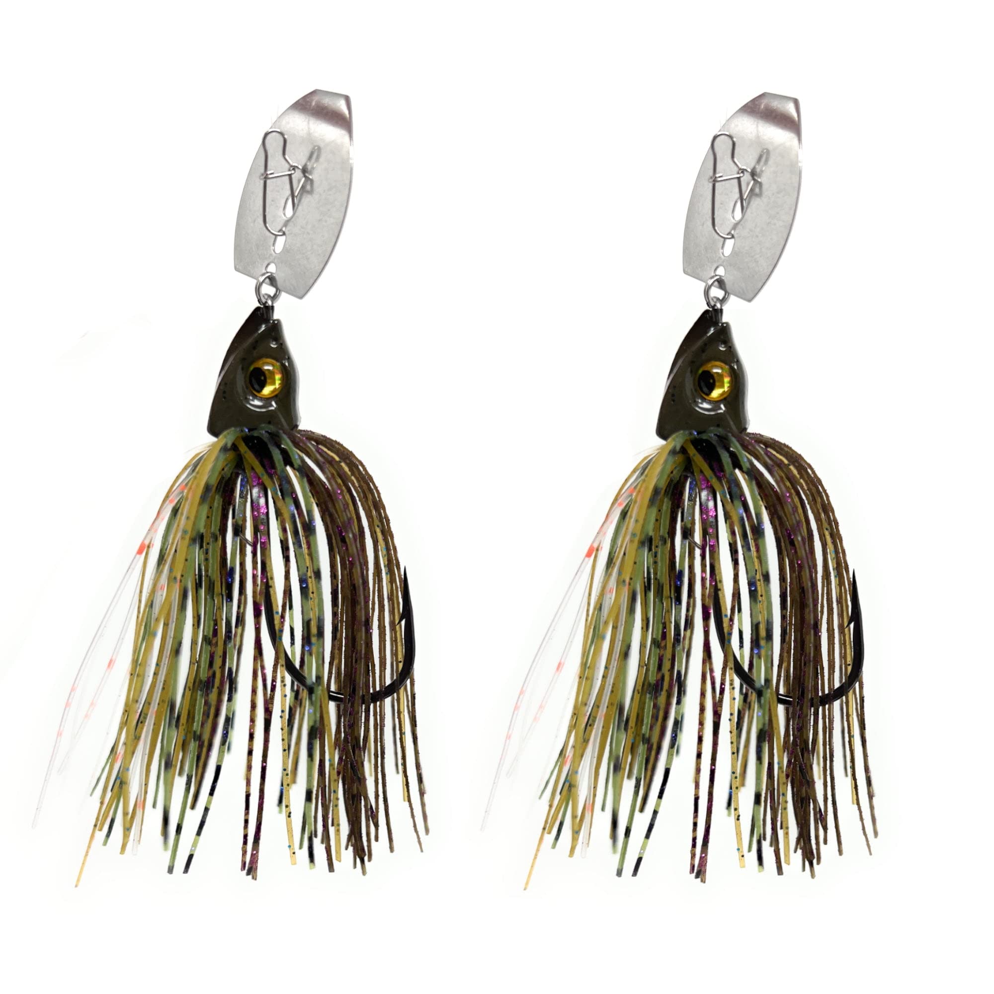 Reaction Tackle Tungsten Bladed Swim Jig Heads for Fishing - 2 Pack of Fishing  Jigs for Large