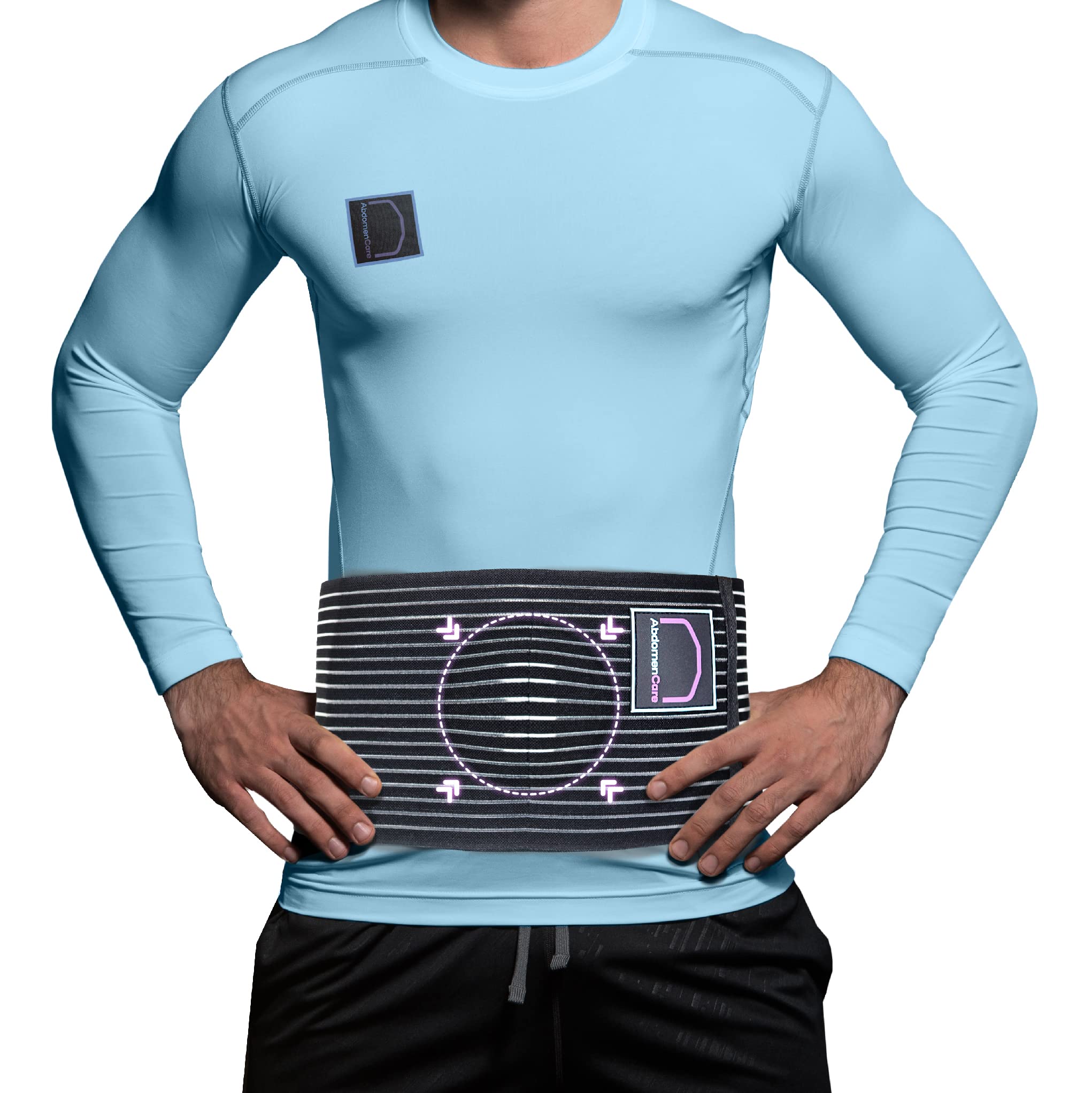 AbdomenCare Umbilical Hernia Belt, Abdominal Hernia Belt for Men & Women, Belly Button Umbilical Hernia Binder w/ 2 Hernia Compression Pads, Ventral, Epigastric & Post Surgery Support Belts