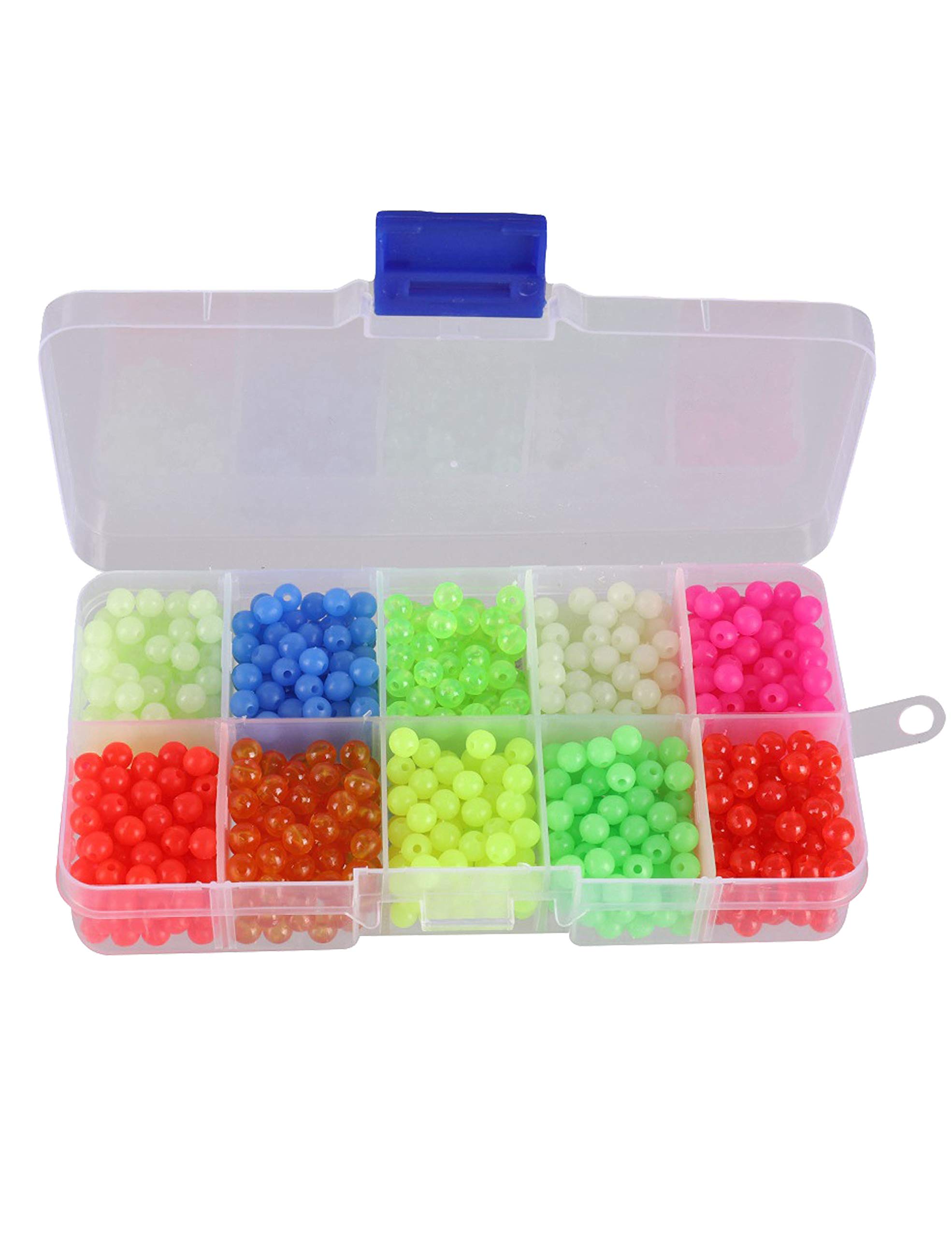Facikono Fishing Beads Assorted Set, 1000pcs 5mm Round Float Glow Fishing  Rig Beads Fishing Lure Tackle 10 Colors - 1000 Pack