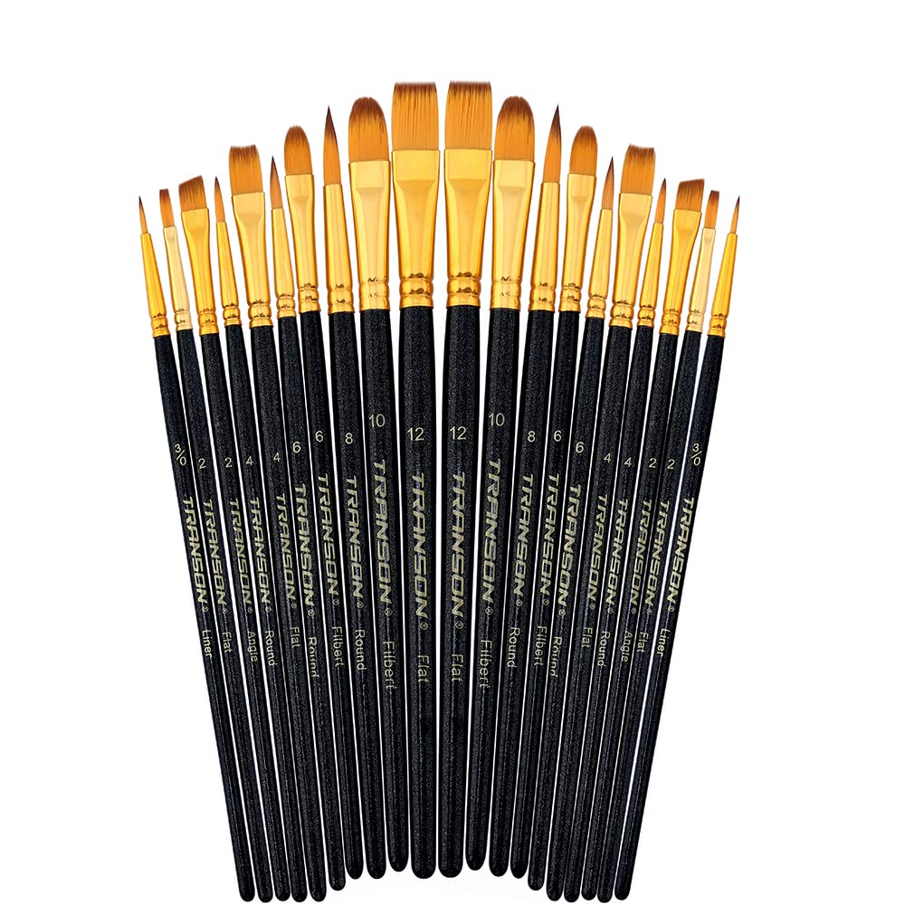 Transon Artist Paint Brush Set of 12 for Acrylic Watercolor Gouache Oil  Craft Painting Pink