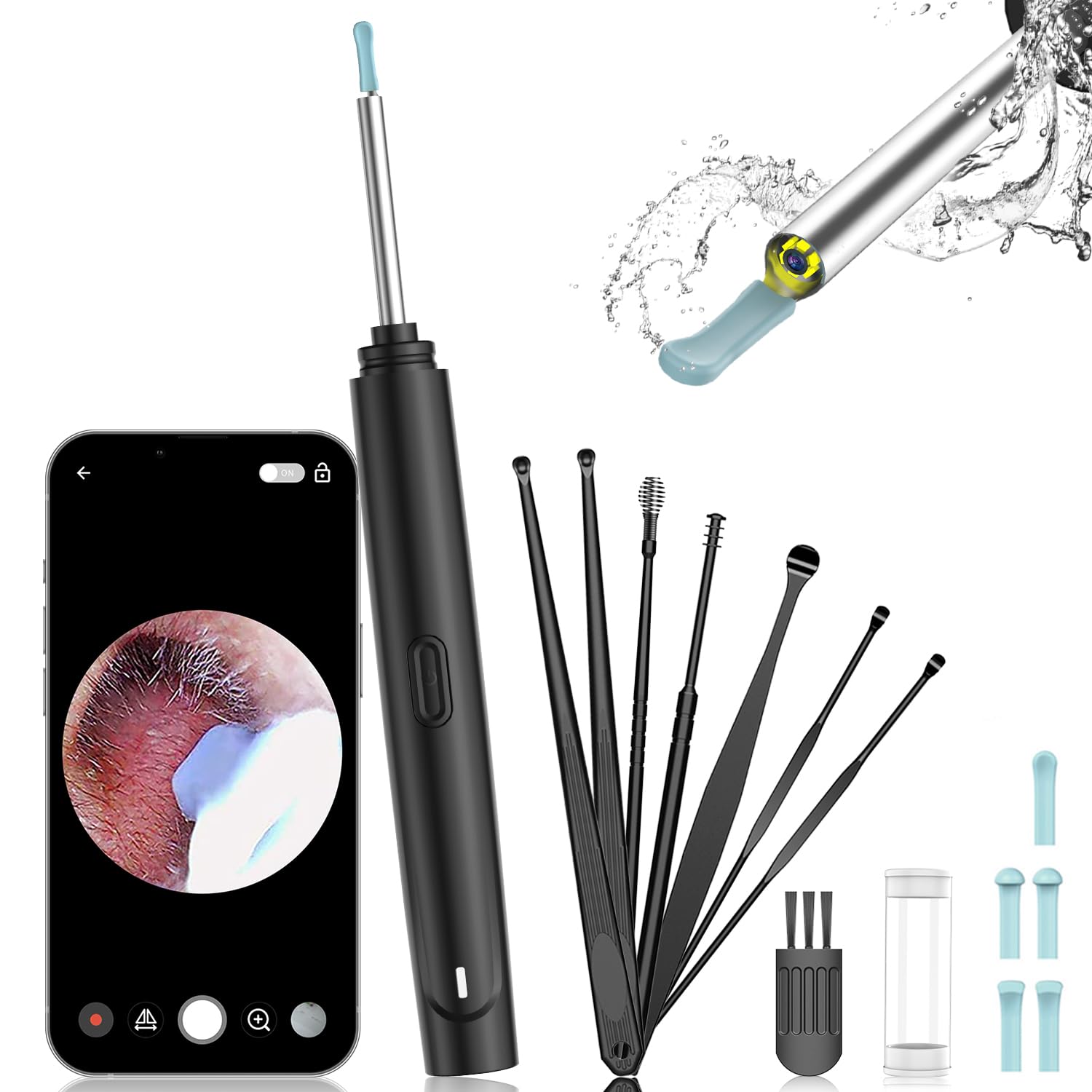 Ear Wax Removal Tool, Ear Wax Removal Ear Camera,ear Cleaning Camera,1080p  Hd Endoscope, Wireless Ear Cleaner Tools With 6 Led Lights Waterproof Ear S