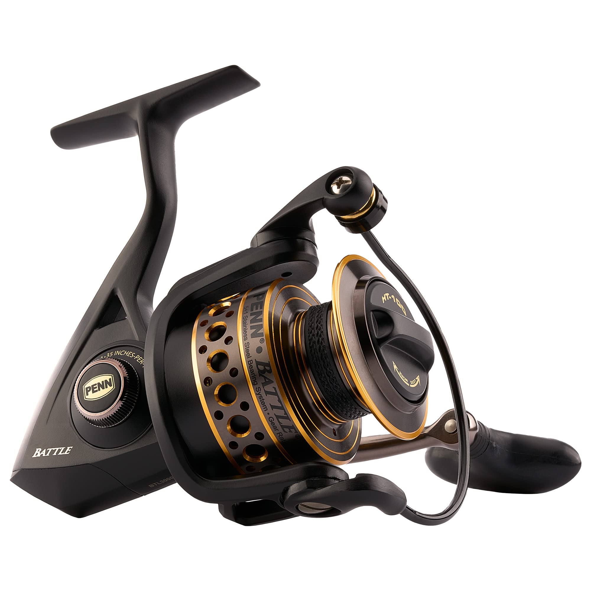 PENN Battle Spinning Reel Kit, Size 5000, Includes Reel Cover and Spare  Anodized Aluminum Spool, Right/Left Handle Position, HT-100 Front Drag  System Battle Reel 6000