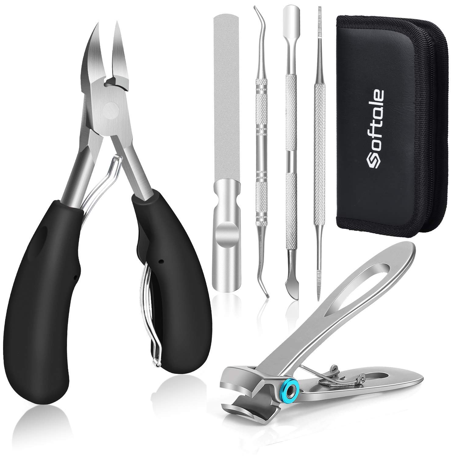  Toenail Clippers for Seniors Thick Toenails, Toe Nail Clippers  Adult Thick Nails Long Handle, Professional Heavy Duty Nail Clippers 6Pcs  Black : Beauty & Personal Care