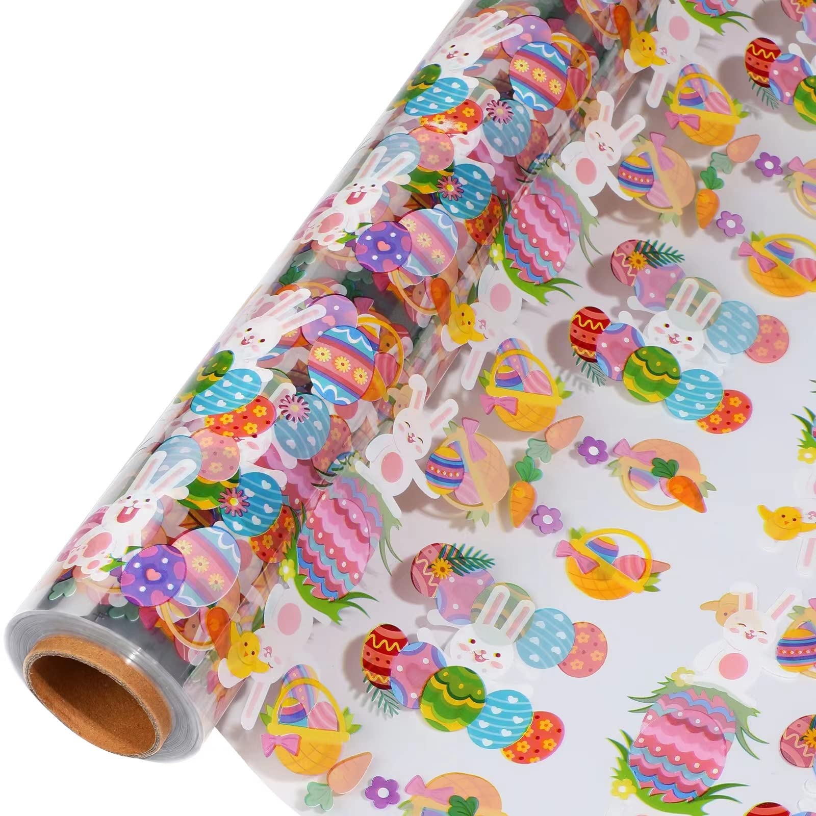 shareluck 31.5 x 100ft Easter Cellophane Wrap - Easter Cello Wrapping paper  to Wrap Gift Basket, Treat-Easter Design & Eggs Cellophane. (31.5 fold into  16)