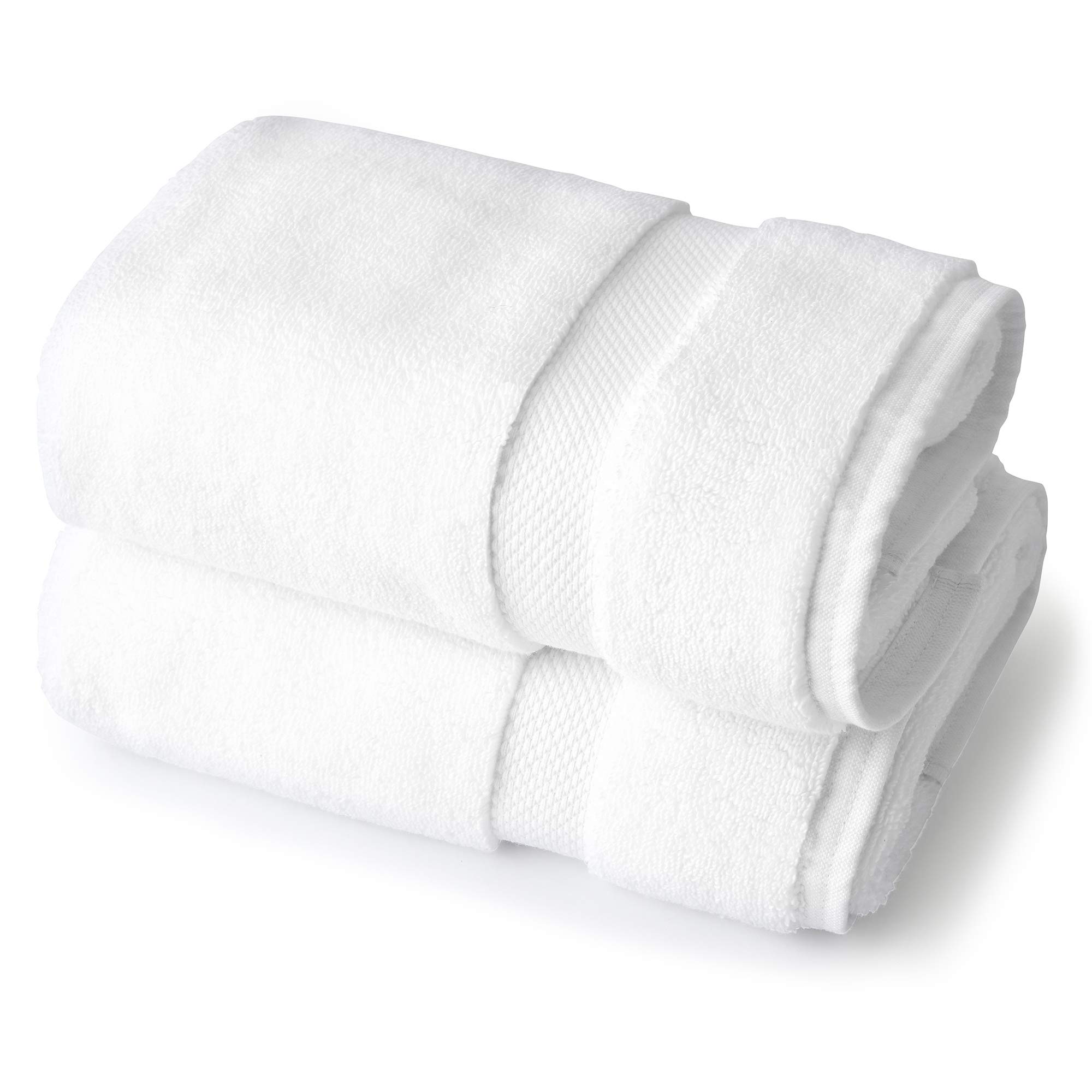 Hotel Collection 900 GSM Long Staple Combed Cotton 2-Piece Bath Towel Set White/Navy