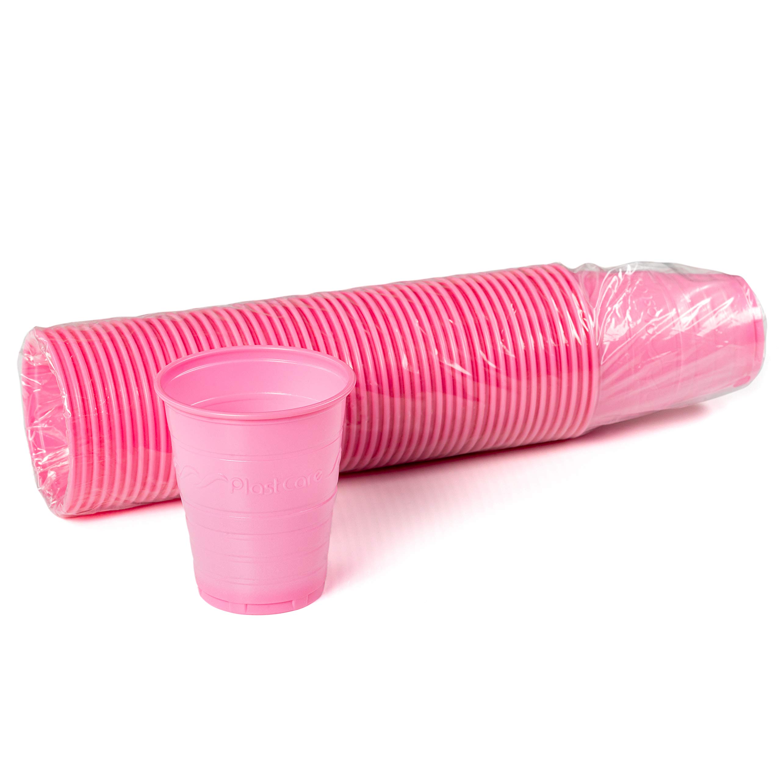 BRITEDENT Disposable Plastic Cups. Pack of 1000 Pink Plastic Containers 5  oz with Embossed Grip. Drinking Cups for Dental Offices, Hospitals, Home