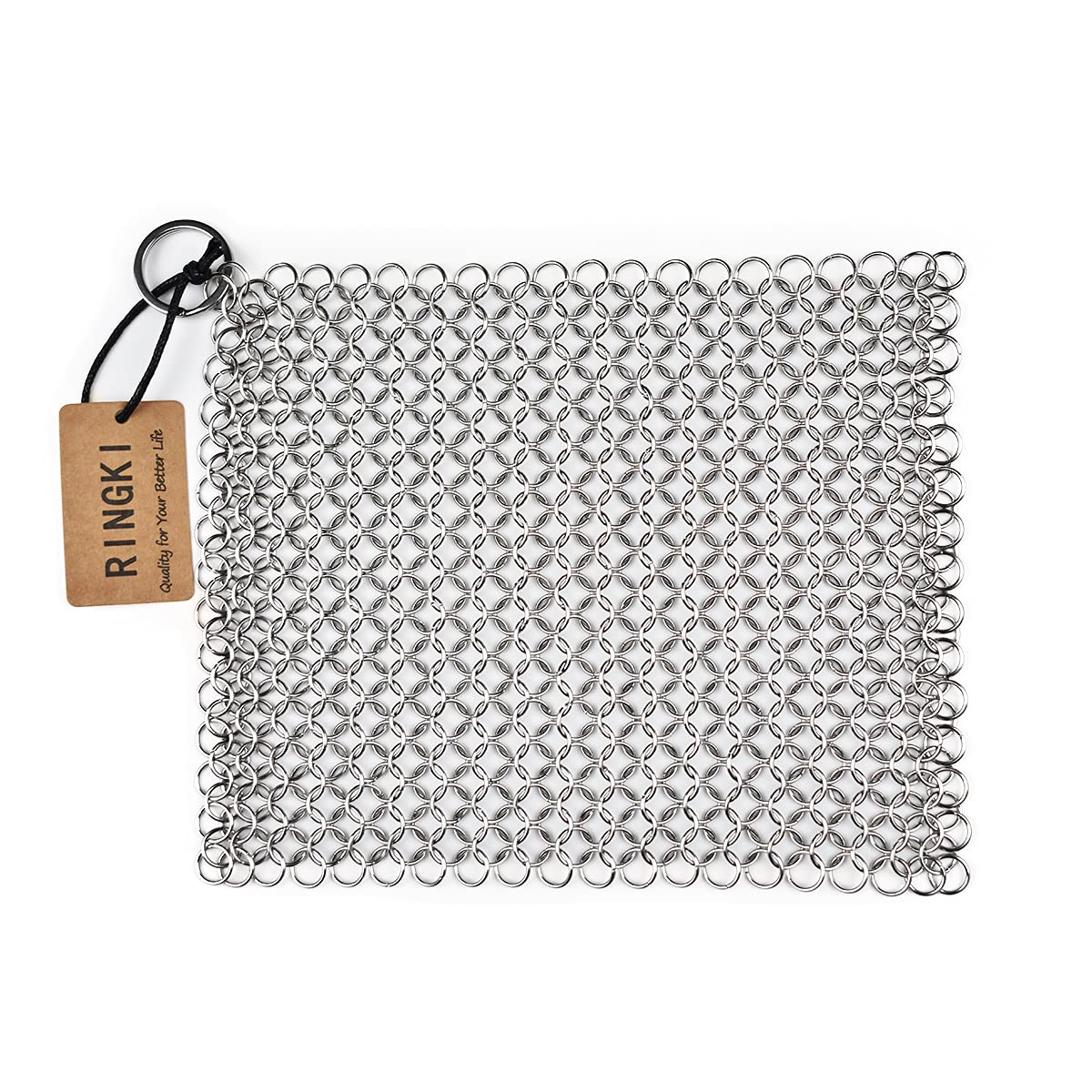 Cast Iron Scrubber Chainmail Cleaner for Cast Iron Pans, Stainless