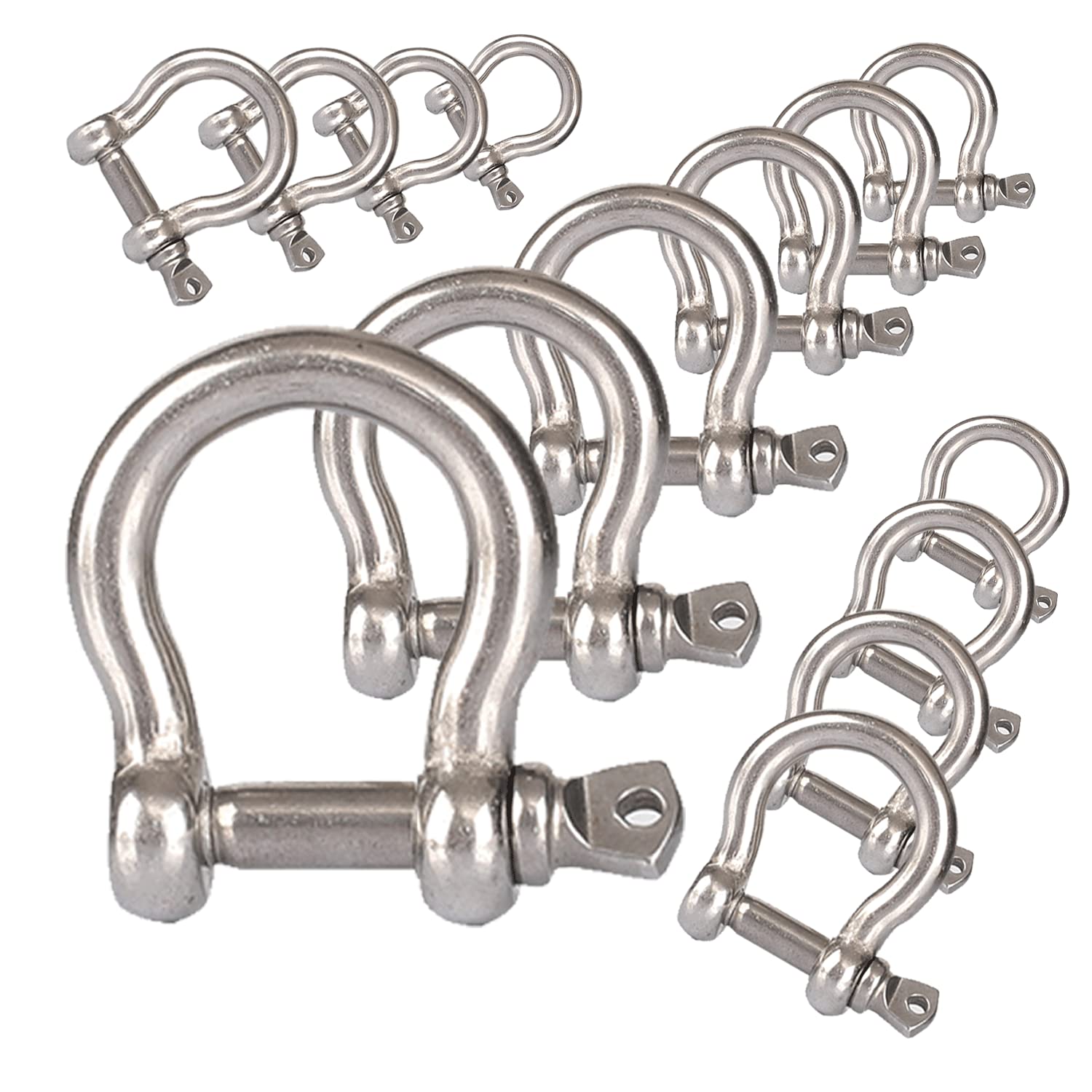 20PCS 1/4 Inch Screw Pin Anchor Shackle,M6 Heavy Duty Stainless Steel Chain  Shackle for