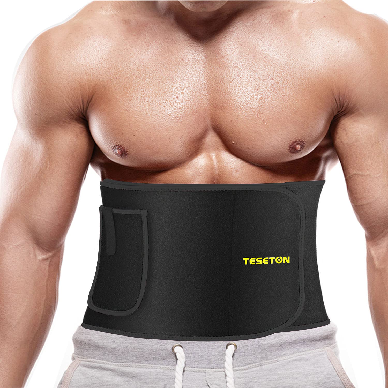 Waist Trimmer for Men and Women Waist Trainer Belt Easy to Clean Weight  Loss Sweatband Slim Body Sauna Suit Sweat Harder Black Medium