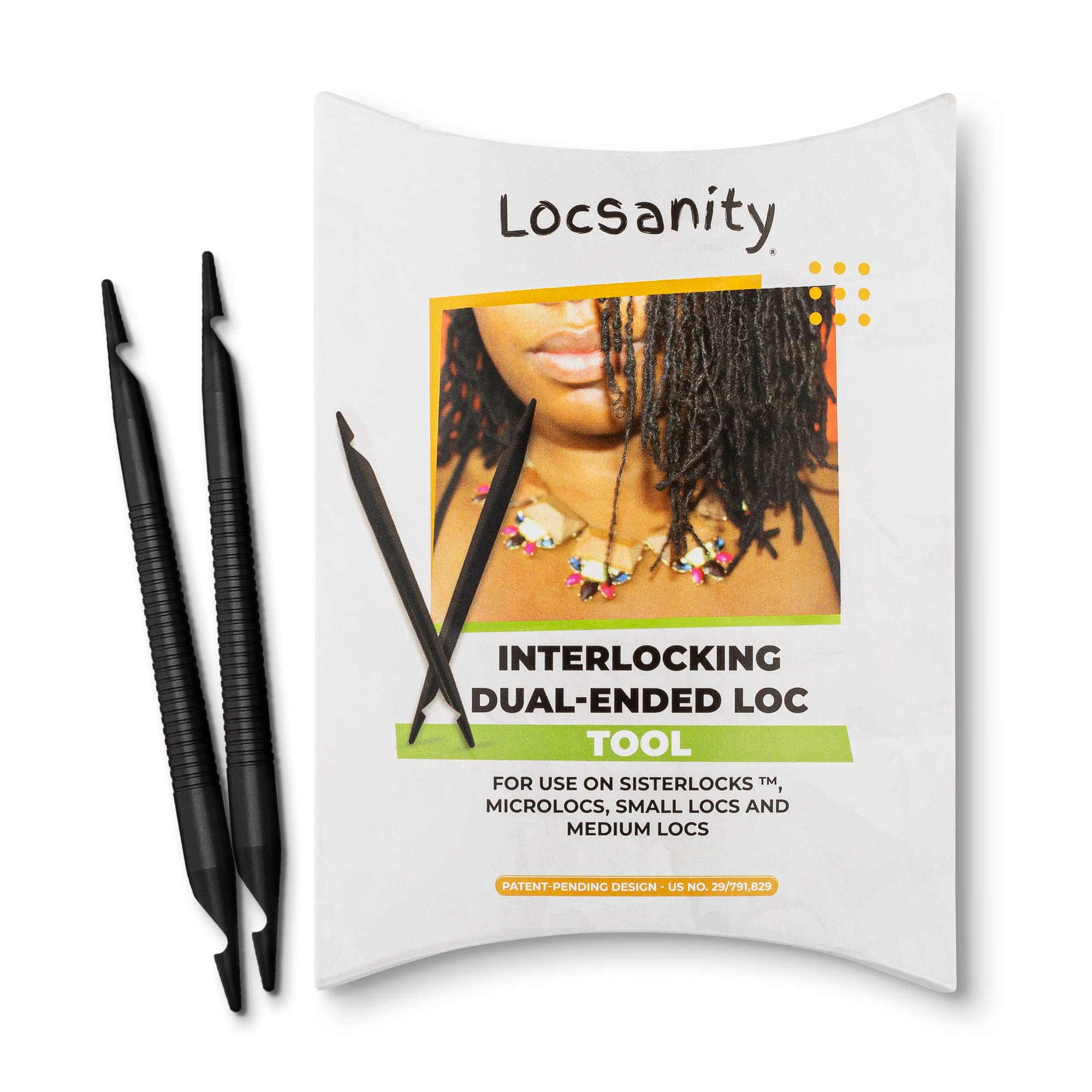 Locsanity Dreadlocks Loc Dual Ended Tool Set Crochet Needle Bamboo Handle  (Single/Double Double/Triple) (1 Single/Double and 1 Double/Triple)