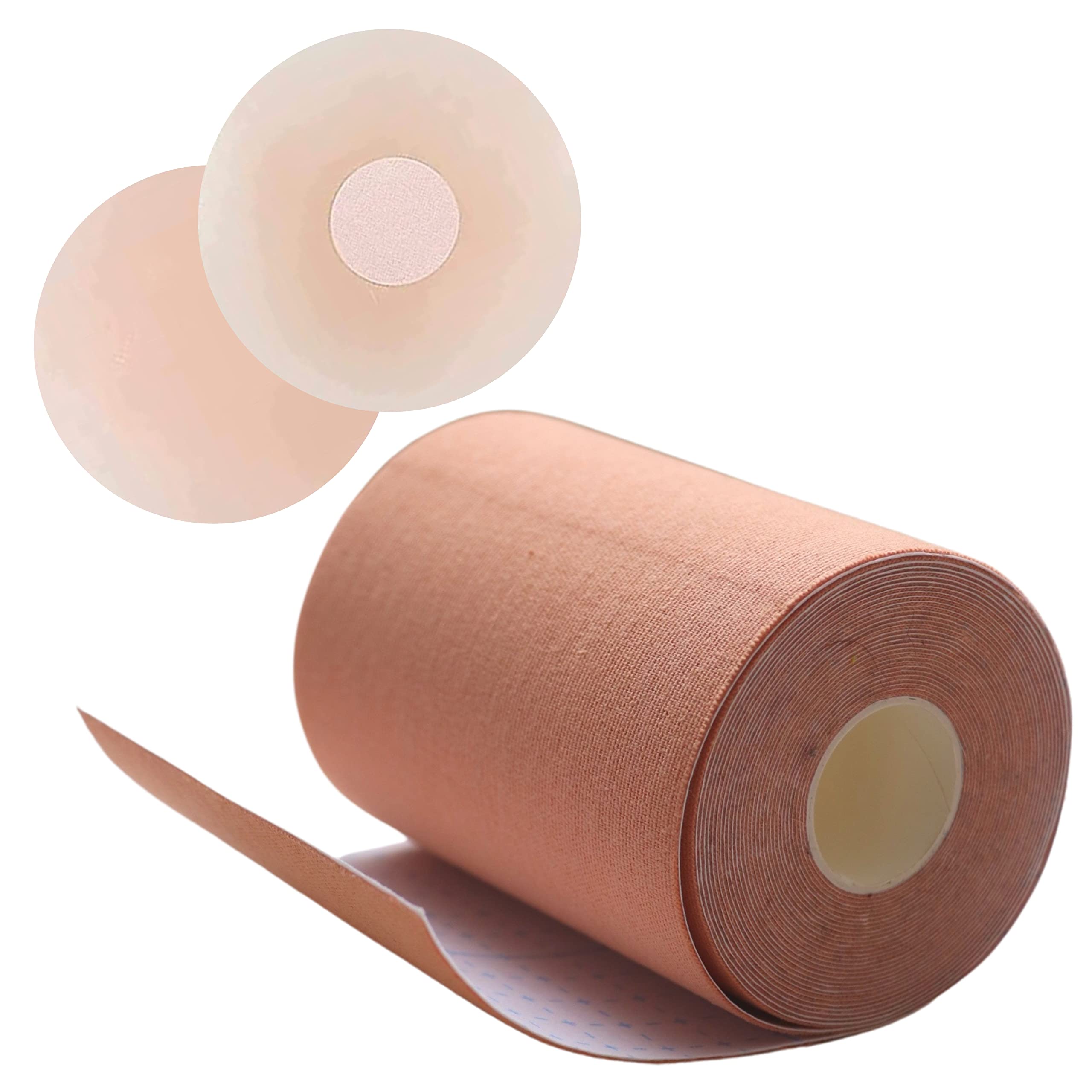 DAFYNCH Invisible Breast Lift Tape with Lace Petal Nipple Covers, Boob Tape  for Breast Lift AtoG cups Beige at  Women's Clothing store