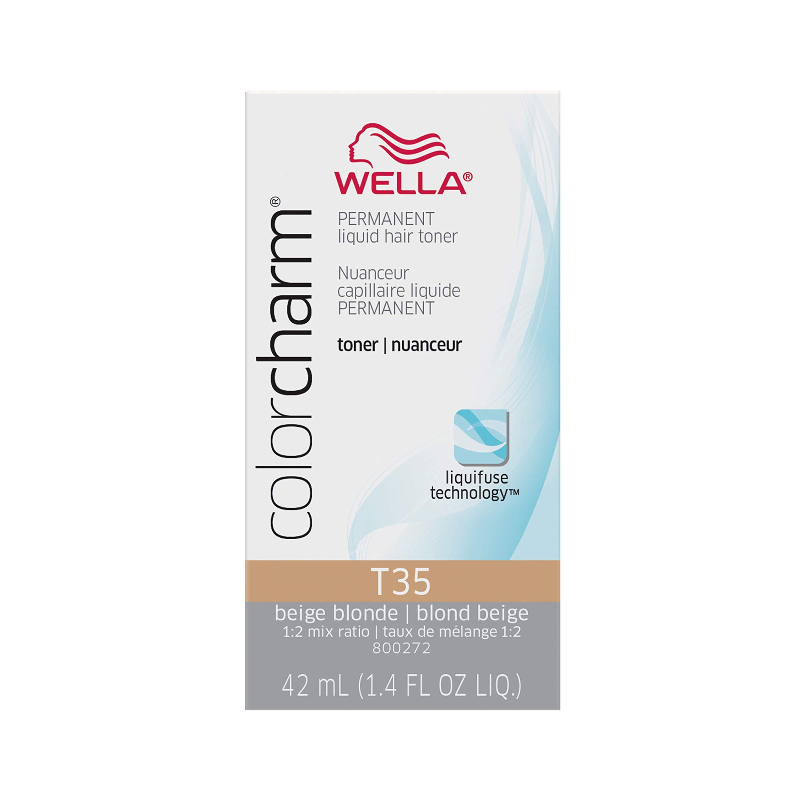 WELLA colorcharm Hair Toner Neutralize Brass With Liquifuse Technology T35  Beige Blonde 1.4 oz