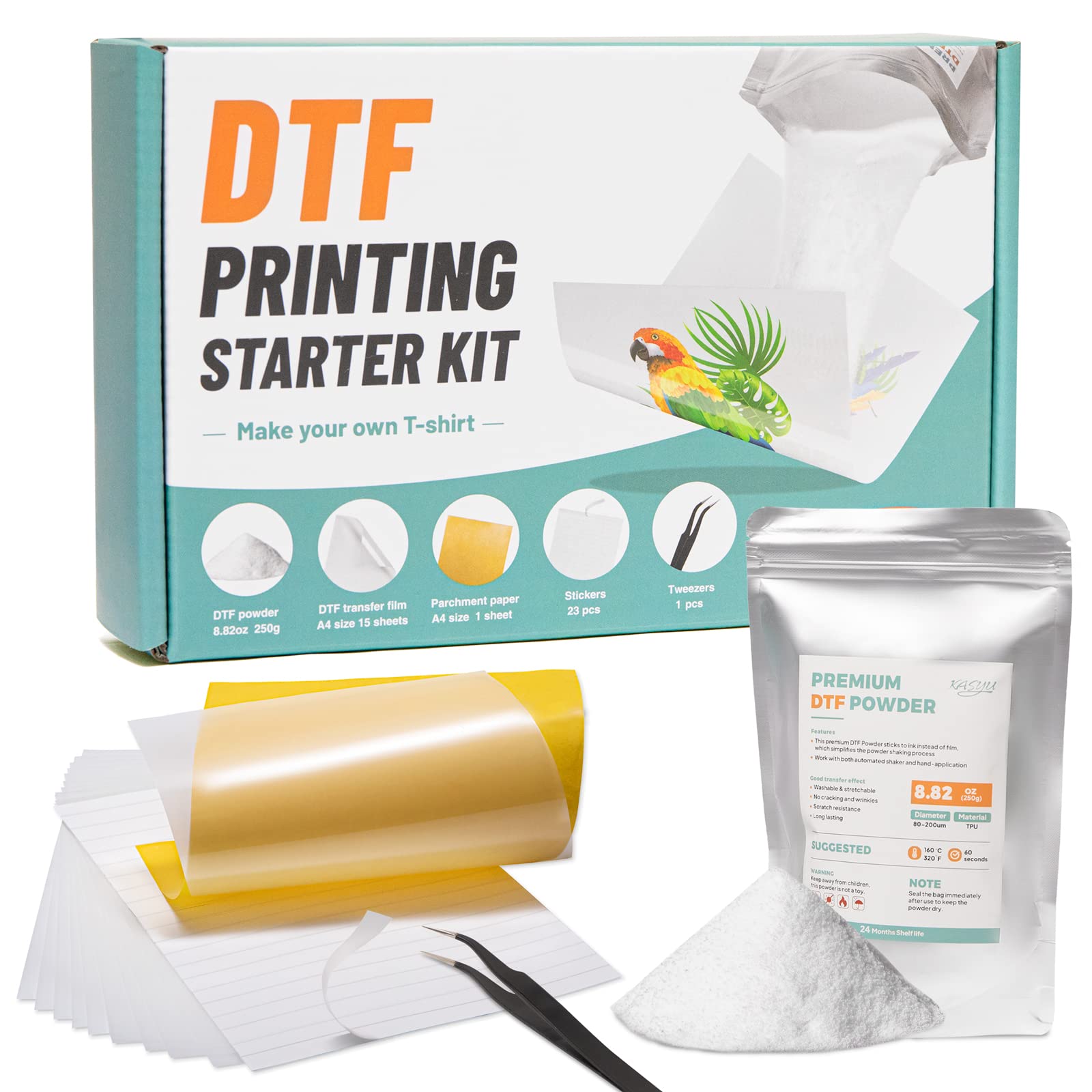 DTF direct to Film Starter Kit With Premium Ink Refill, DTF Powder