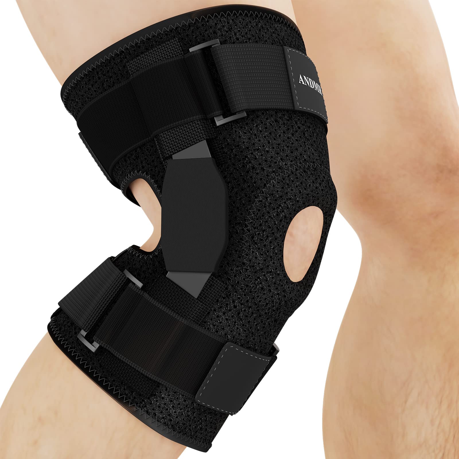 Sparthos Hinged Knee Brace - Relieves ACL, MCL, Meniscus Tear, Arthritis,  Tendon Pain - Open Patella Design with Dual Metal Side Stabilizers -  Support