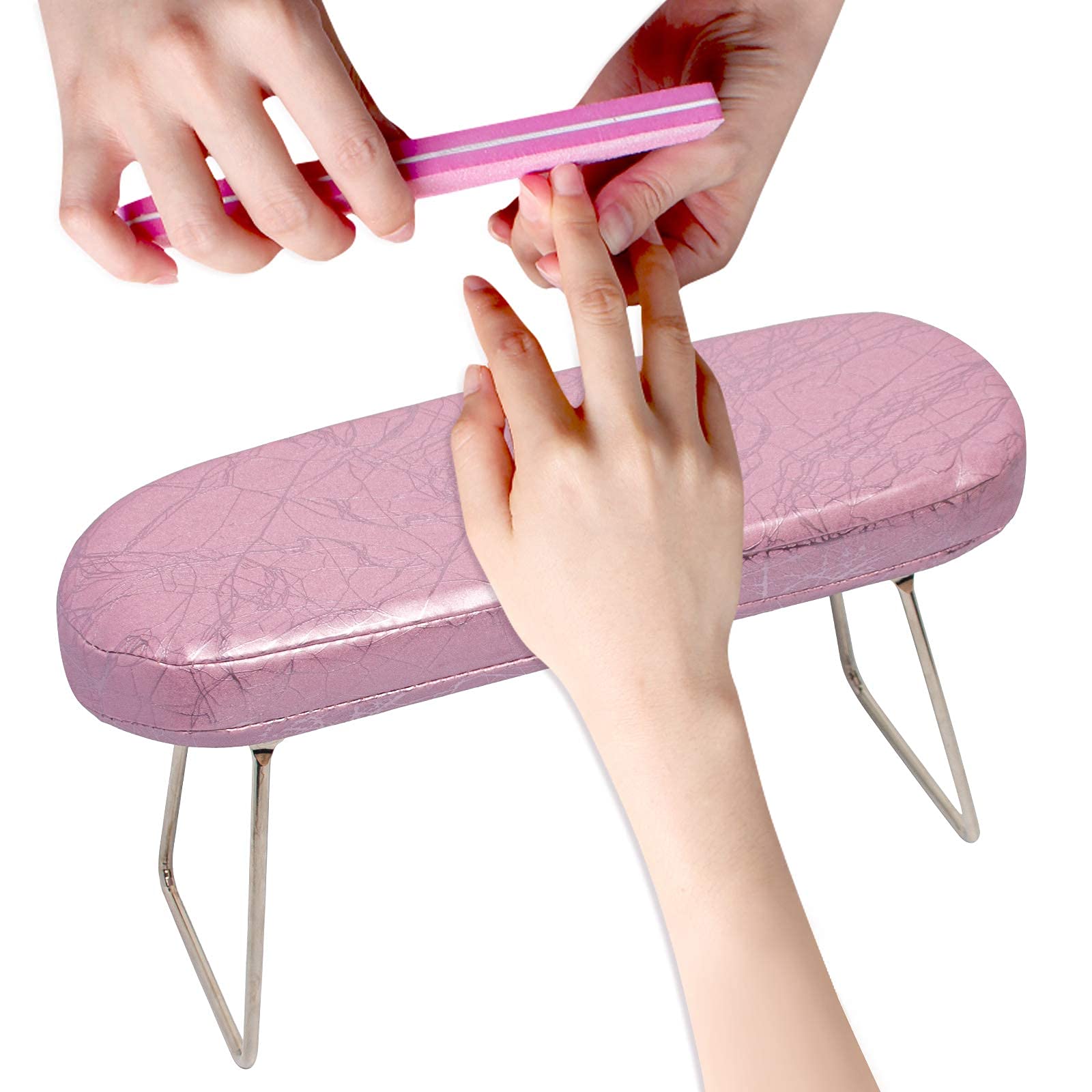 Monika Nails Pink Leather Nail Art Arm Rest Cushion Pillow With Stainless  Steel Stand Wrist Hand Arm Holder Pad Manicure Tool - AliExpress
