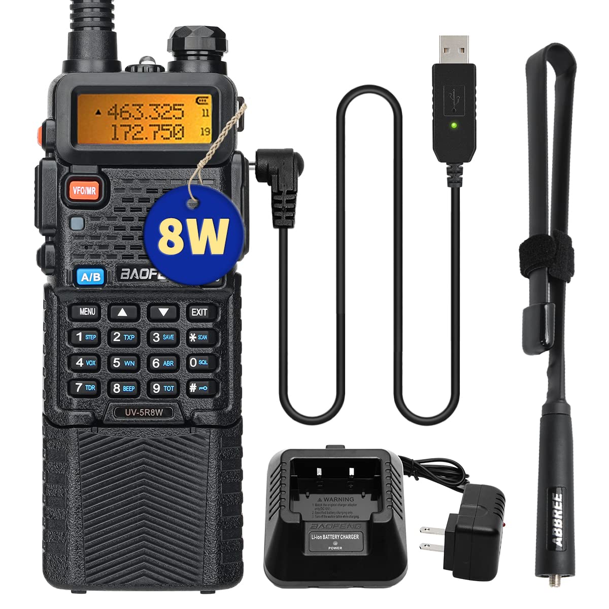 Baofeng UV-5R [5 Pack + Cable]– Radioddity