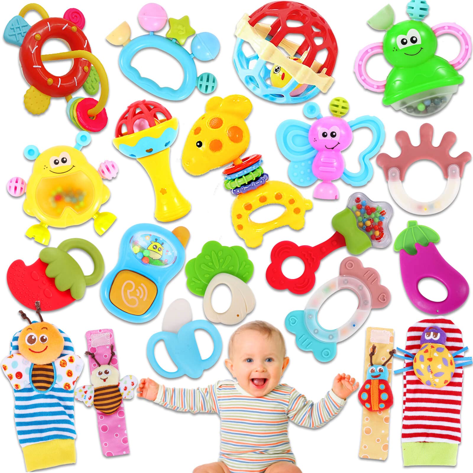 Buy Baby Toys for 0-12 Months Infant Rattle Toy Socks Wrist
