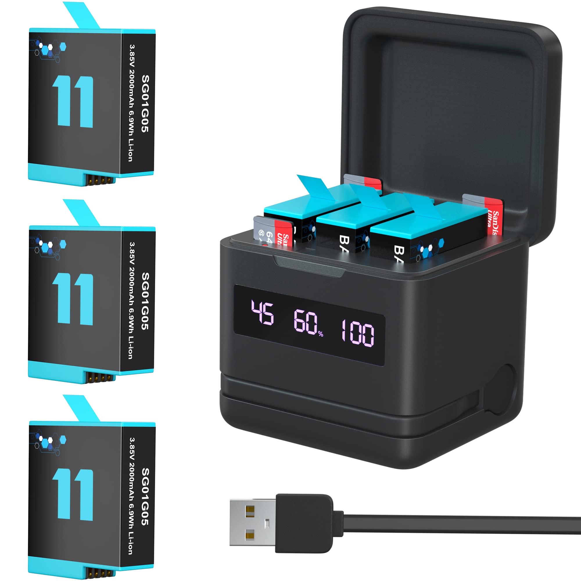 CHARGEUR GOPRO DOUBLE HERO 9/10 + 1 batterie