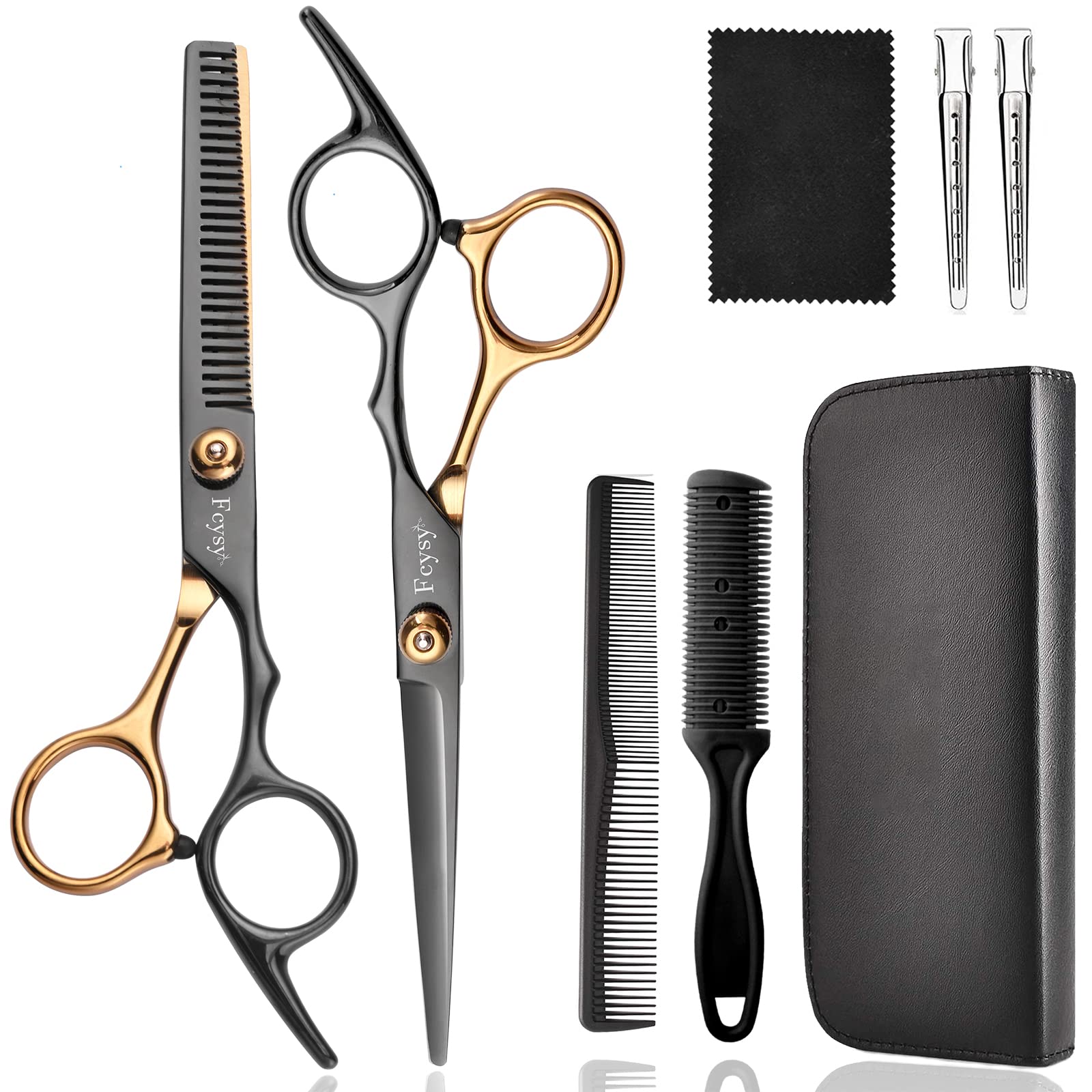 FCYSY Hair Cutting Scissors Kit Professional Barber Shears Set for