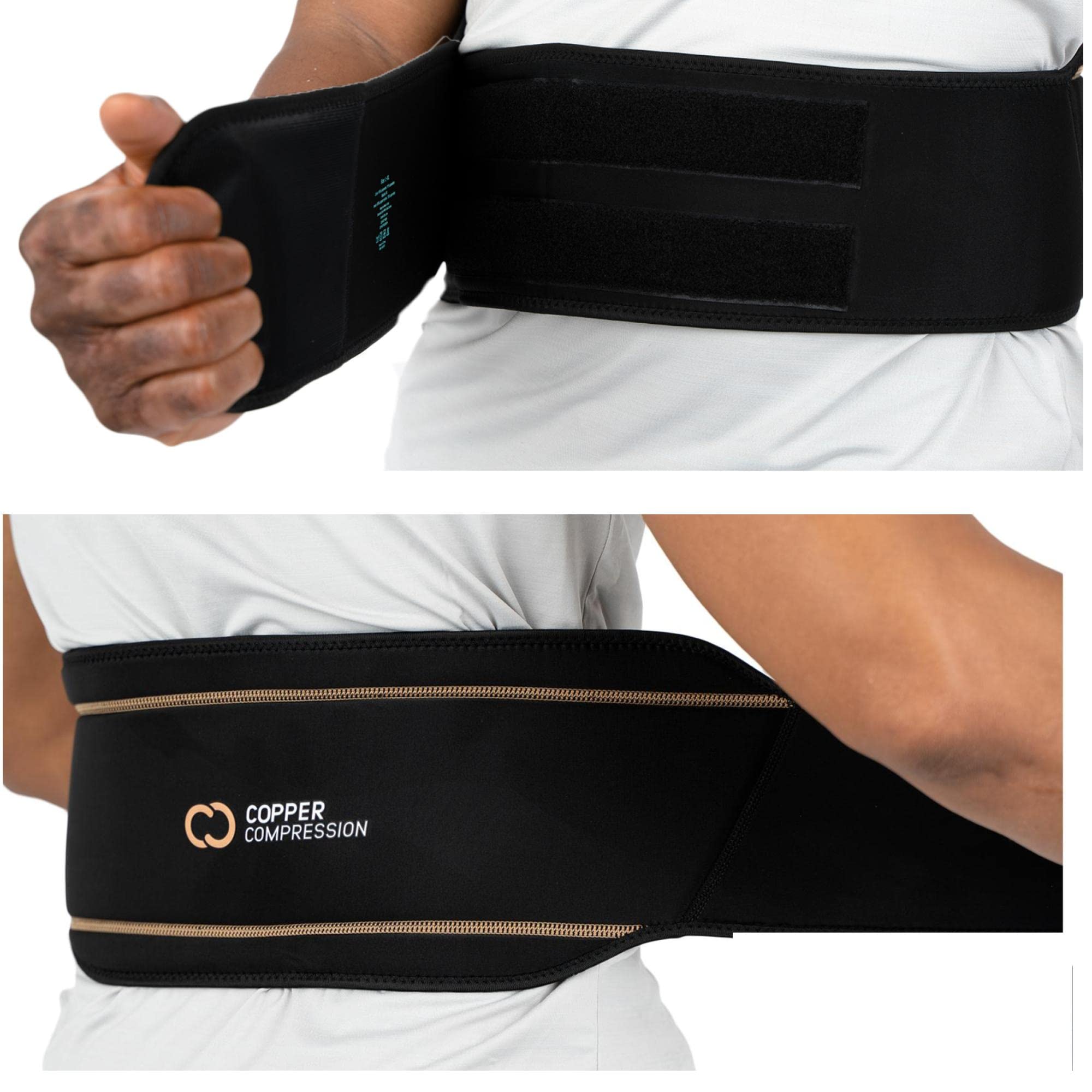 Copper Compression Lower Back Lumbar Support Recovery Brace for